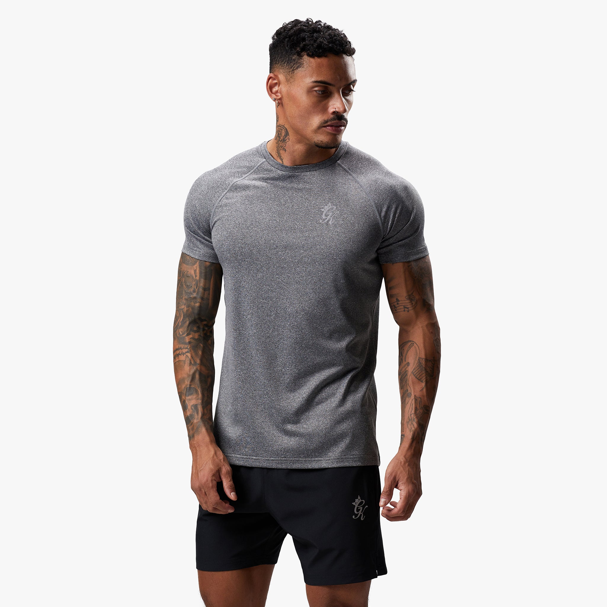 Gym King Energy Grindle Tee - Grey Marl Xs