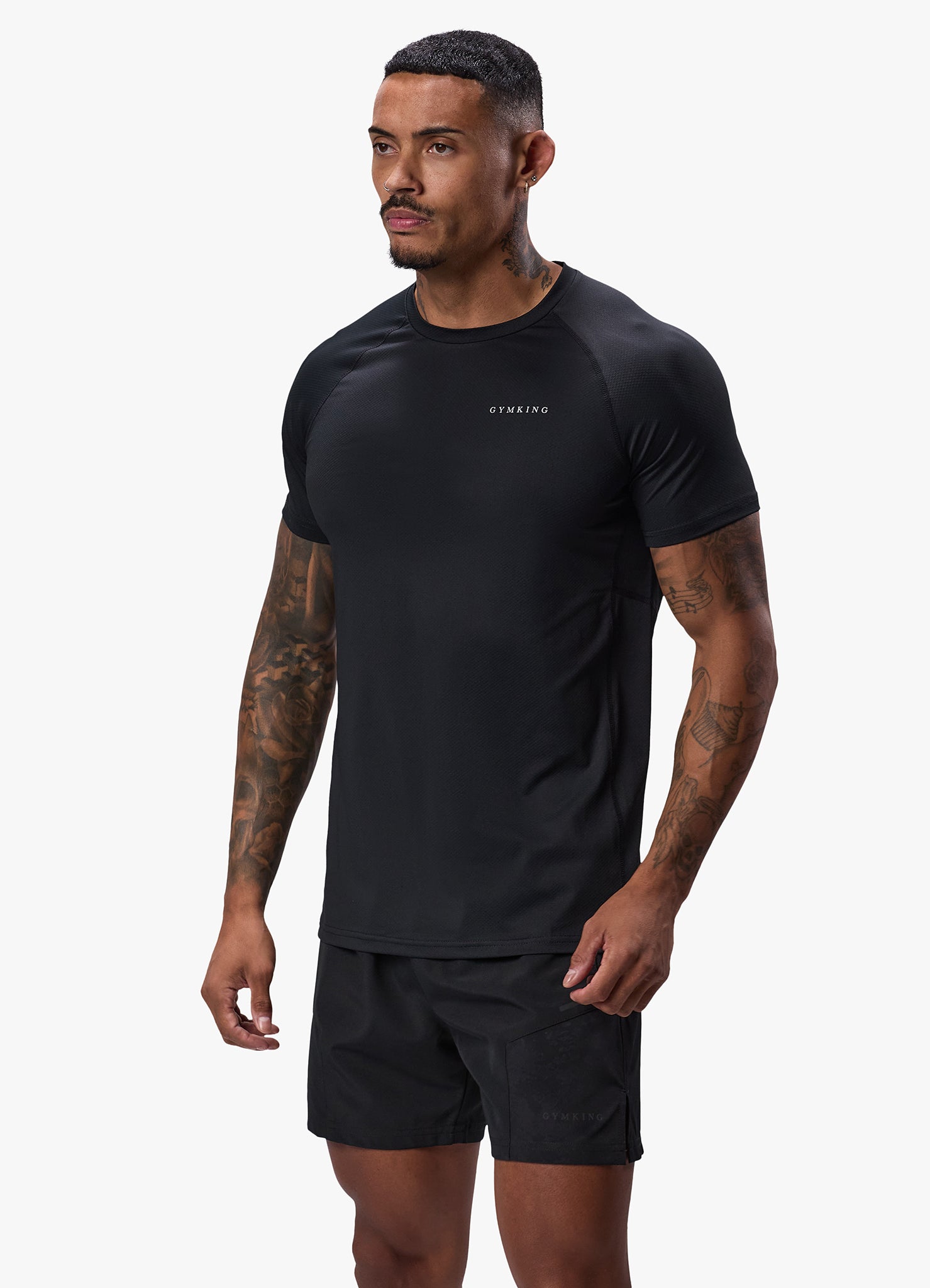 Gym King Energy Linear Tee - Black Xs