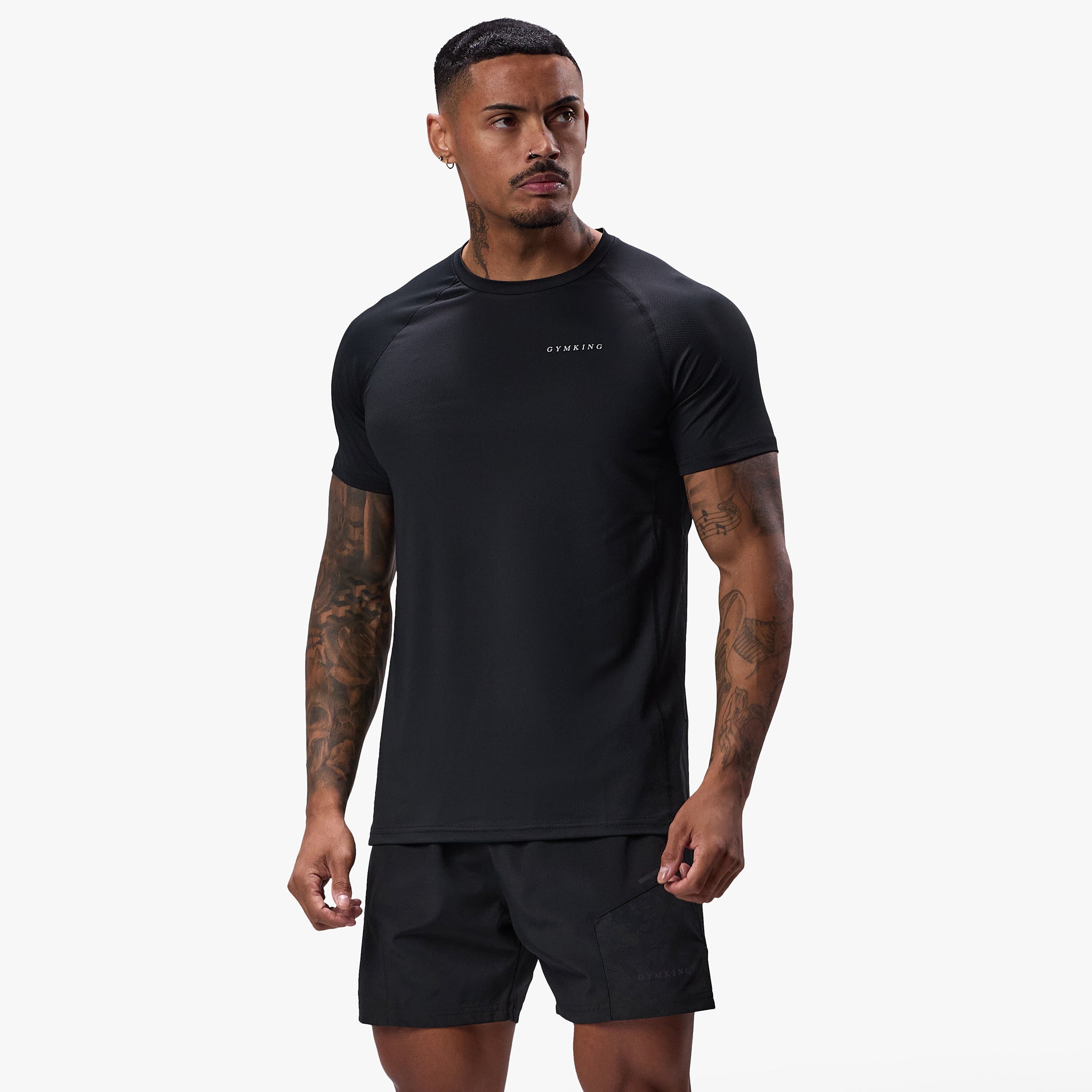 Gym King Energy Linear Tee - Black Xs