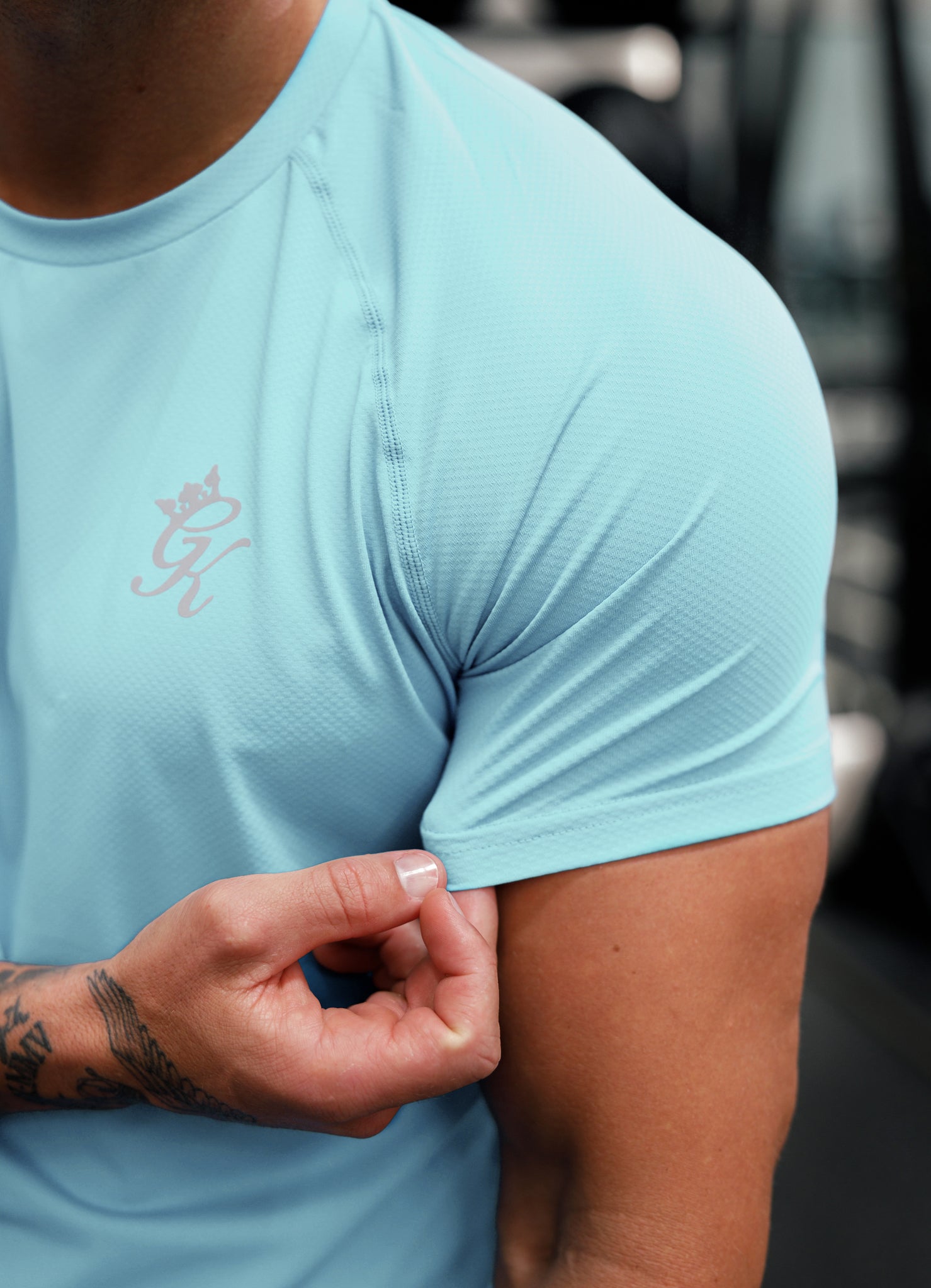 Gym King Energy Tee - Aqua Sky Xs