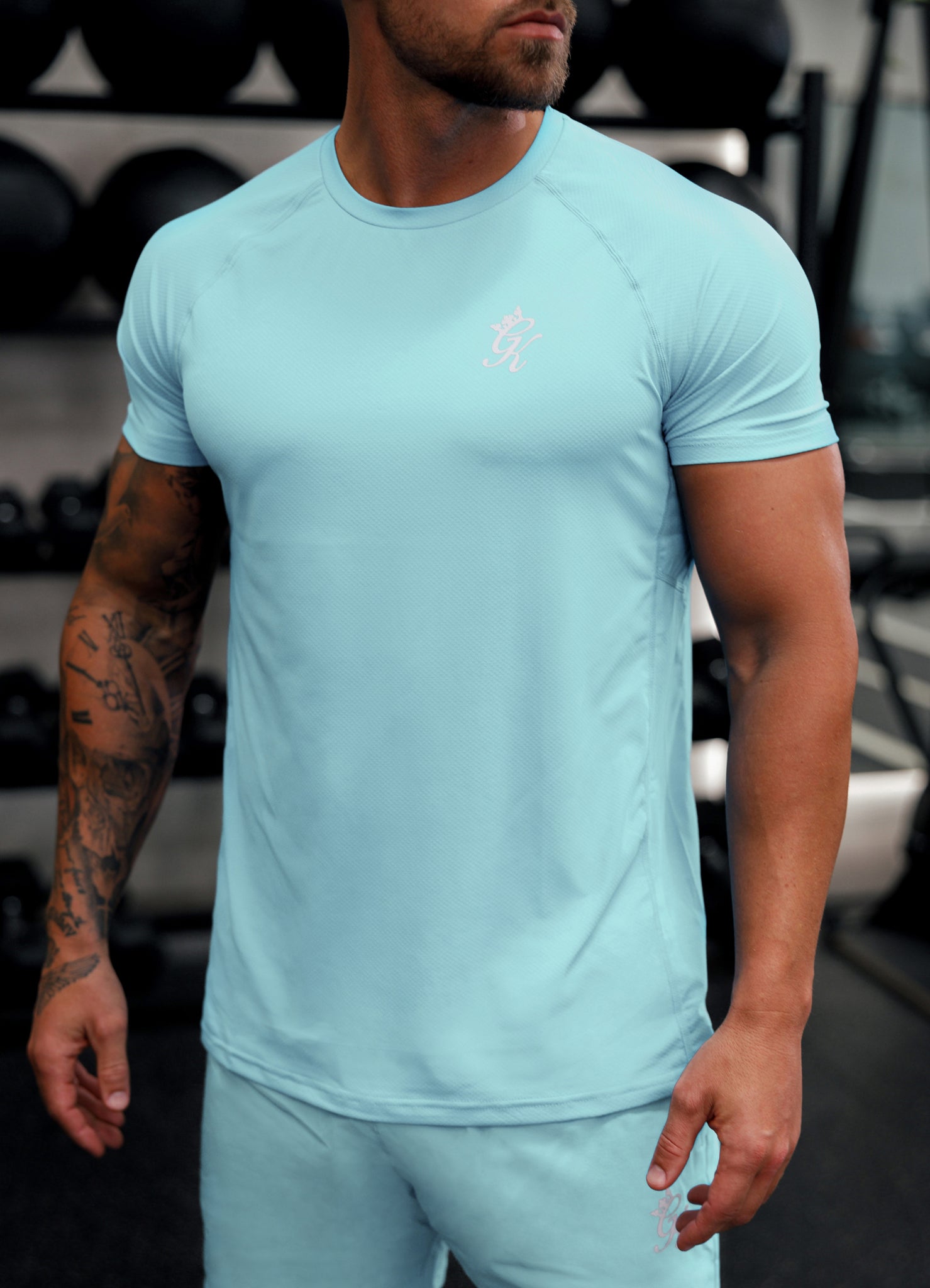 Gym King Energy Tee - Aqua Sky Xs