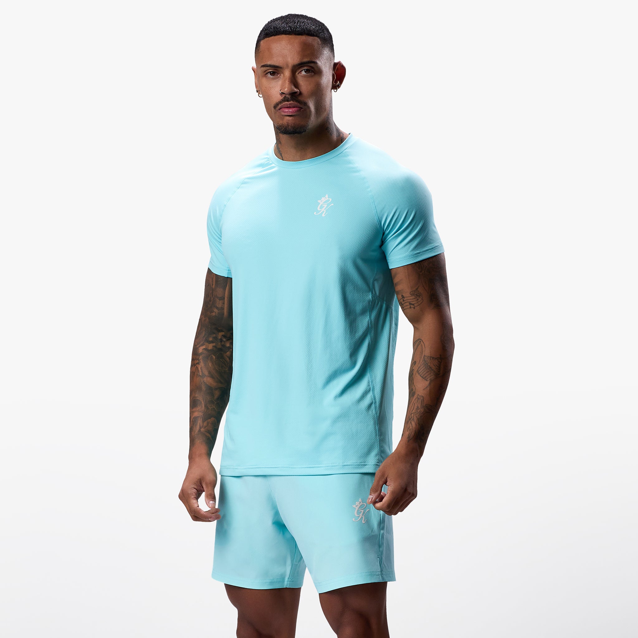 Gym King Energy Tee - Aqua Sky Xs