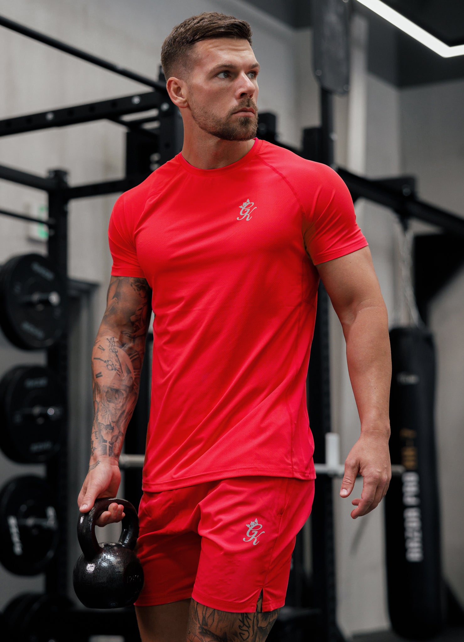 Gym King Energy Tee - Hot Red Xs