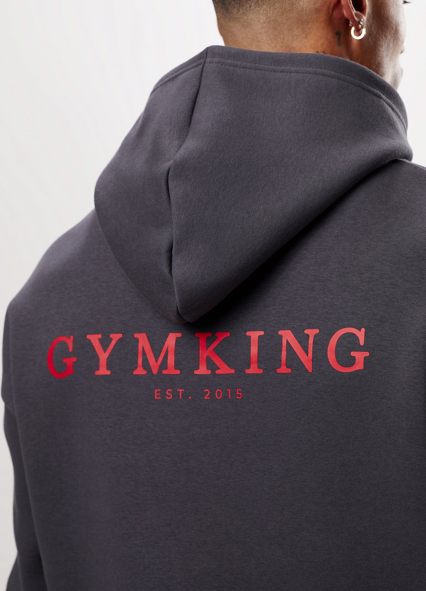 Gym King Established Hood - Dark Pewter/Red Xs