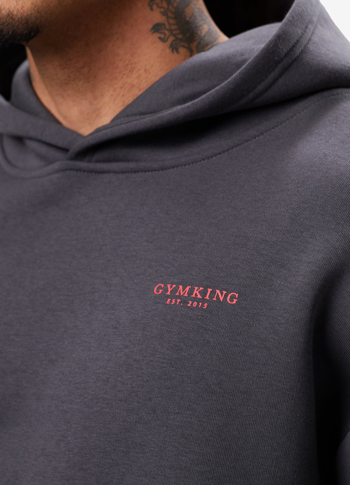 Gym King Established Hood - Dark Pewter/Red Xs