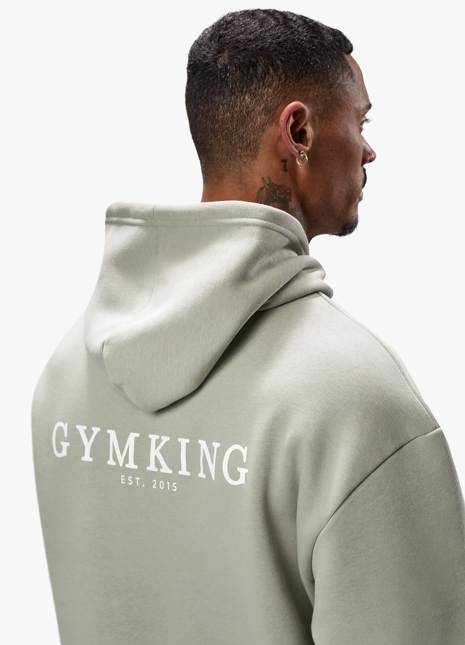 Gym King Established Hood - Sage Grey Xs