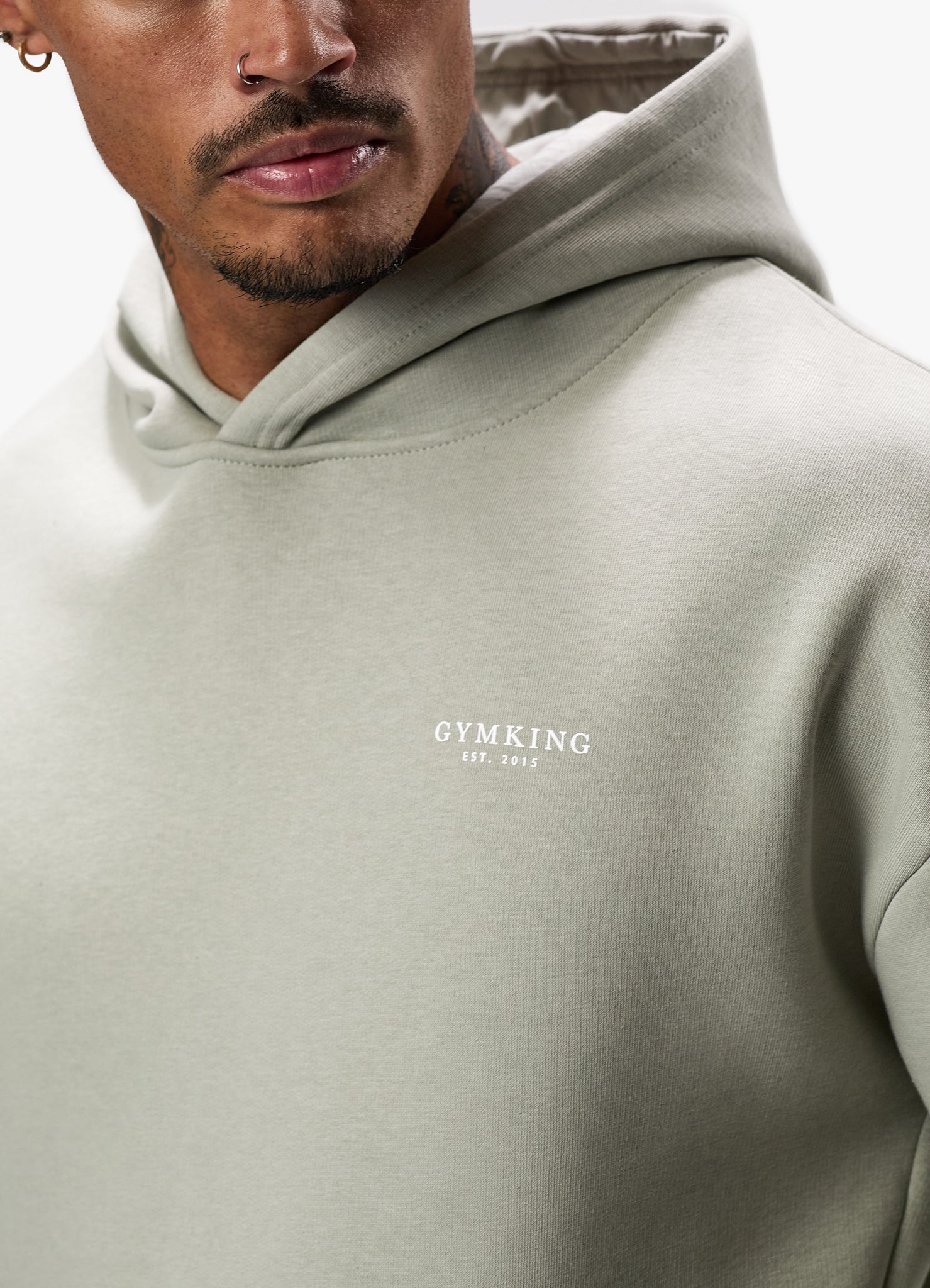 Gym King Established Hood - Sage Grey Xs