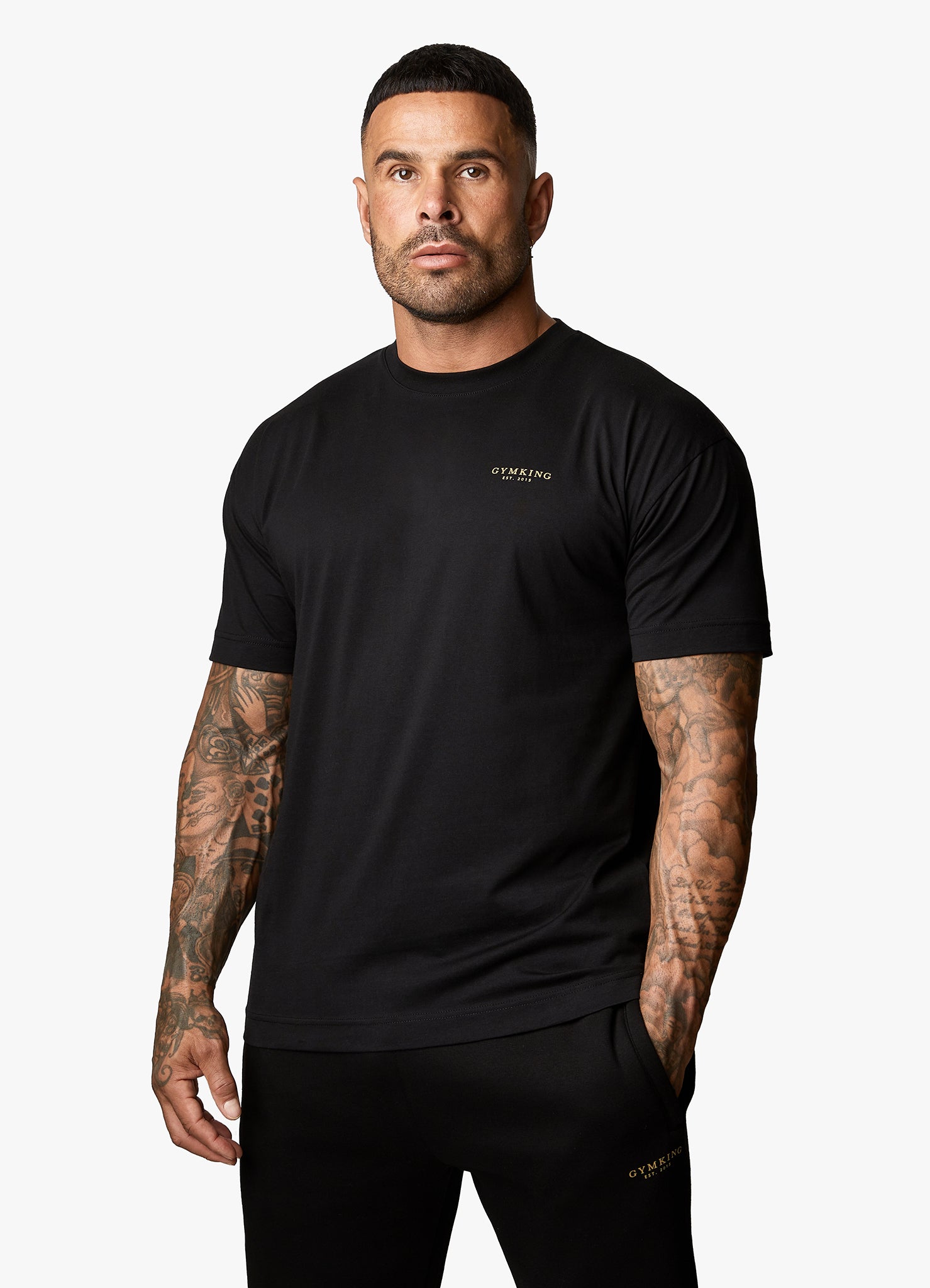 Gym King Established Tee - Black/Gold Xs