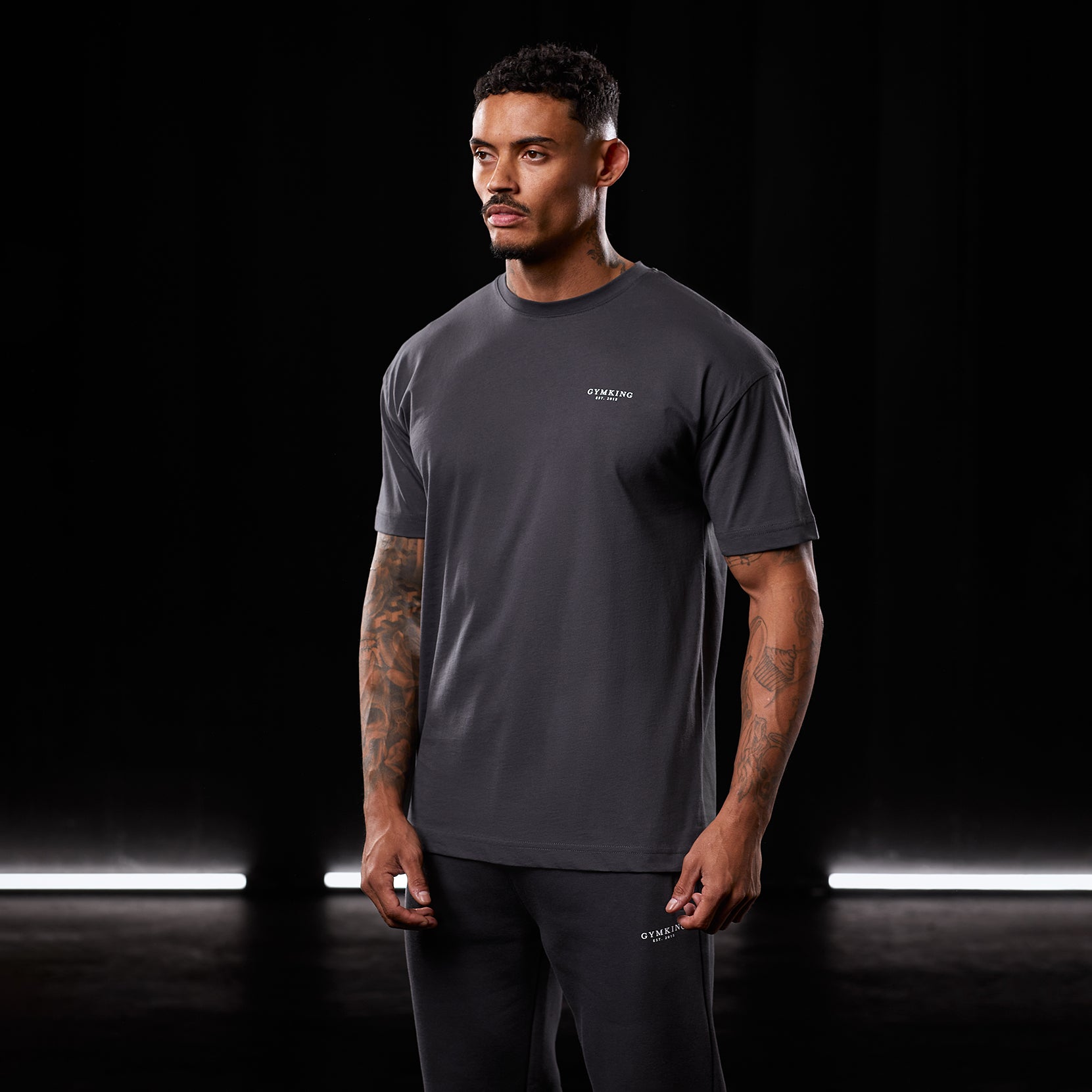 Gym King Established Tee - Dark Pewter S