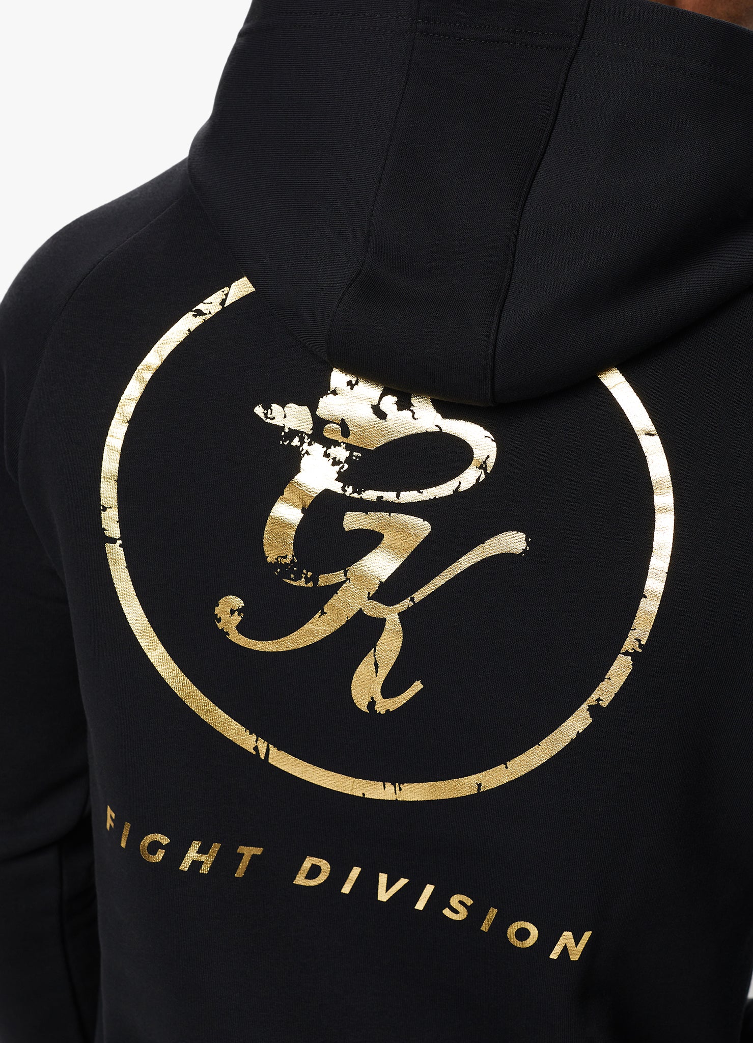 Gym King Fight Division Hood - Black/Gold Xs