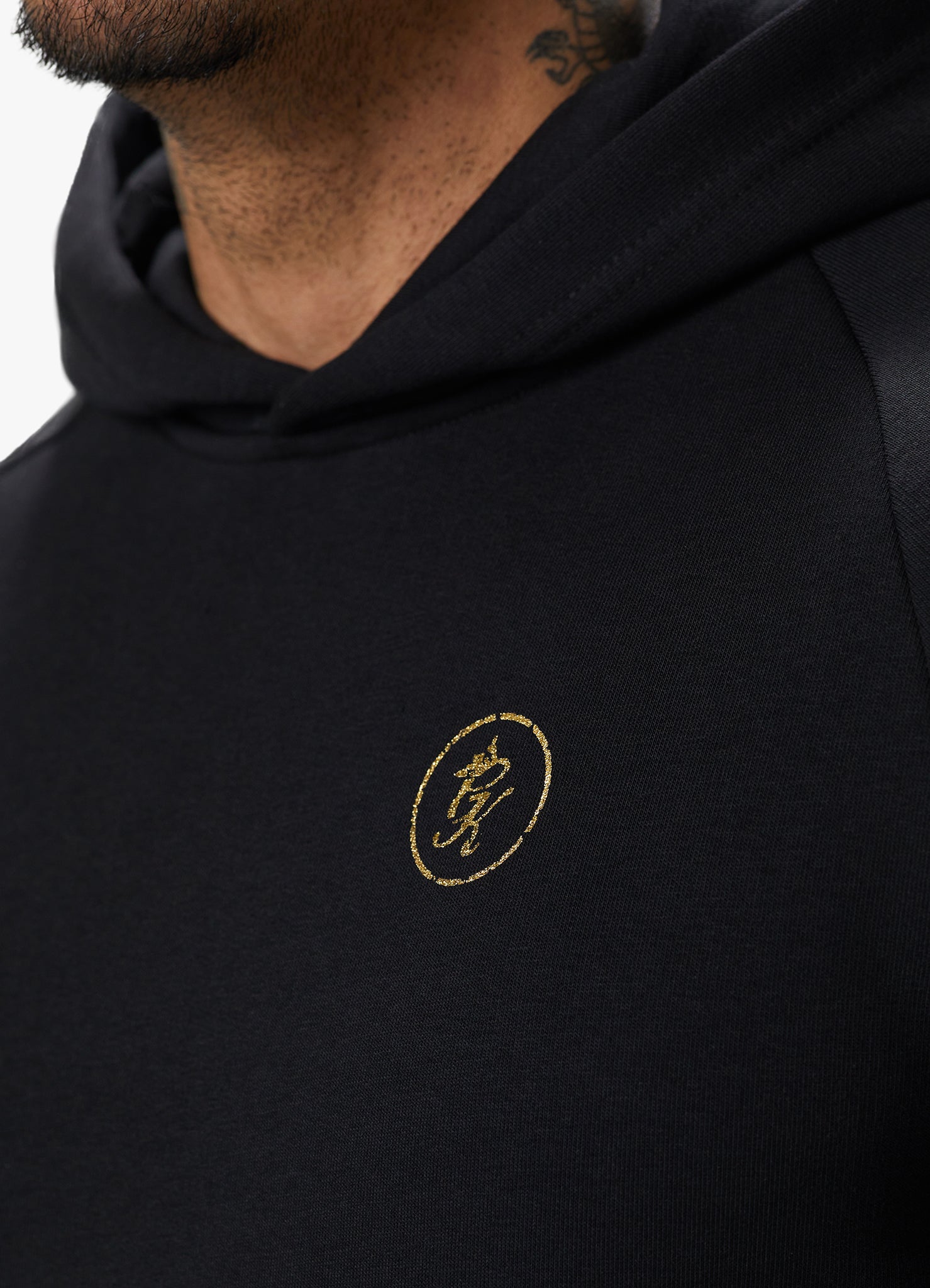 Gym King Fight Division Hood - Black/Gold Xs