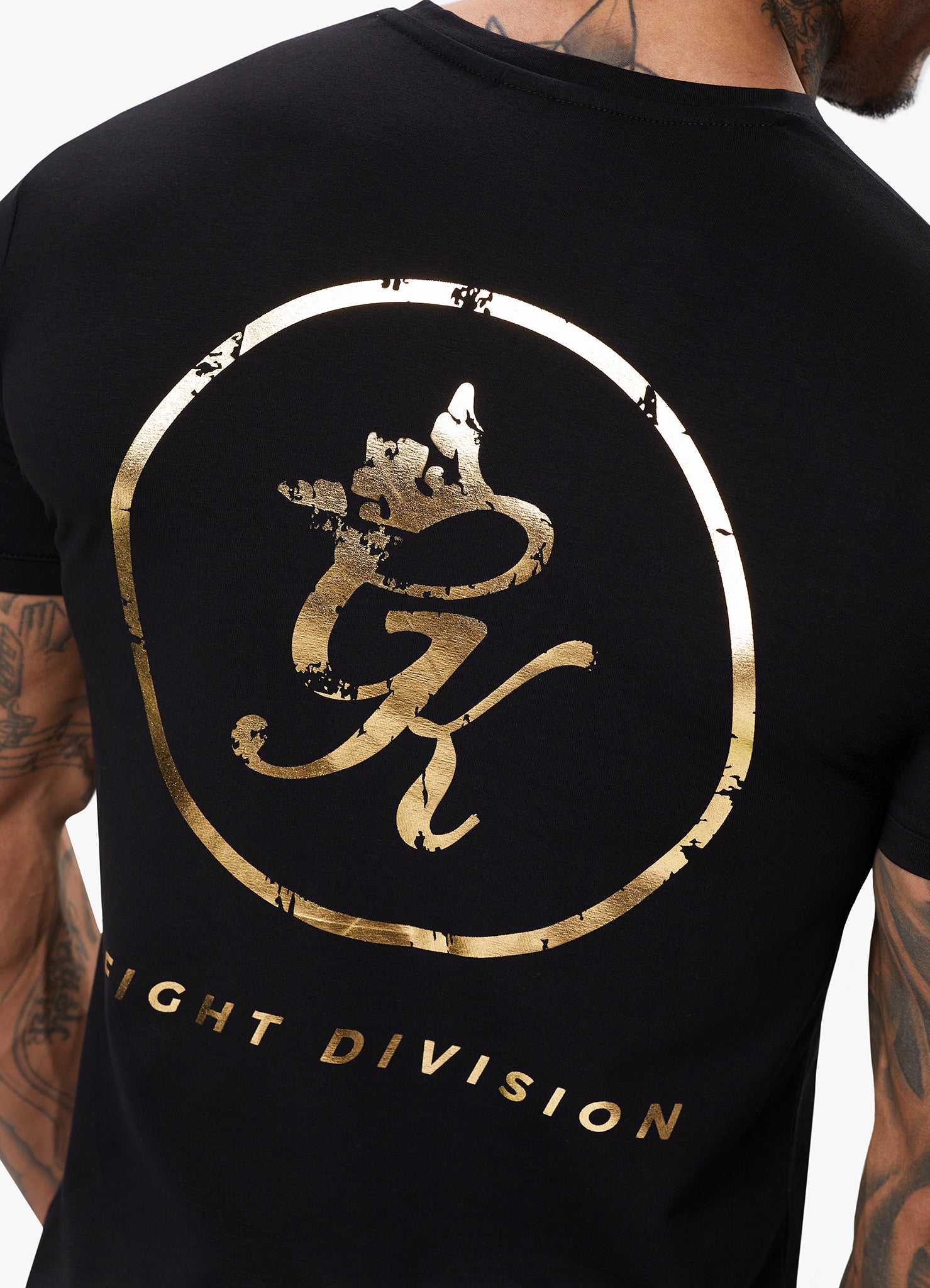 Gym King Fight Division Tee - Black/Gold Xs