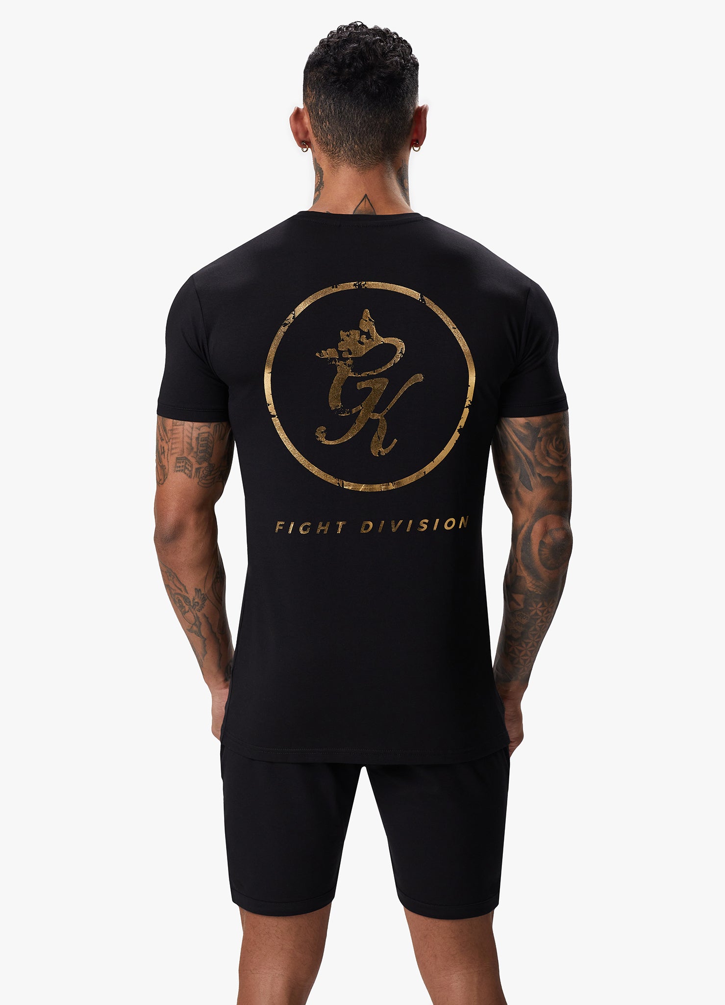 Gym King Fight Division Tee - Black/Gold Xs