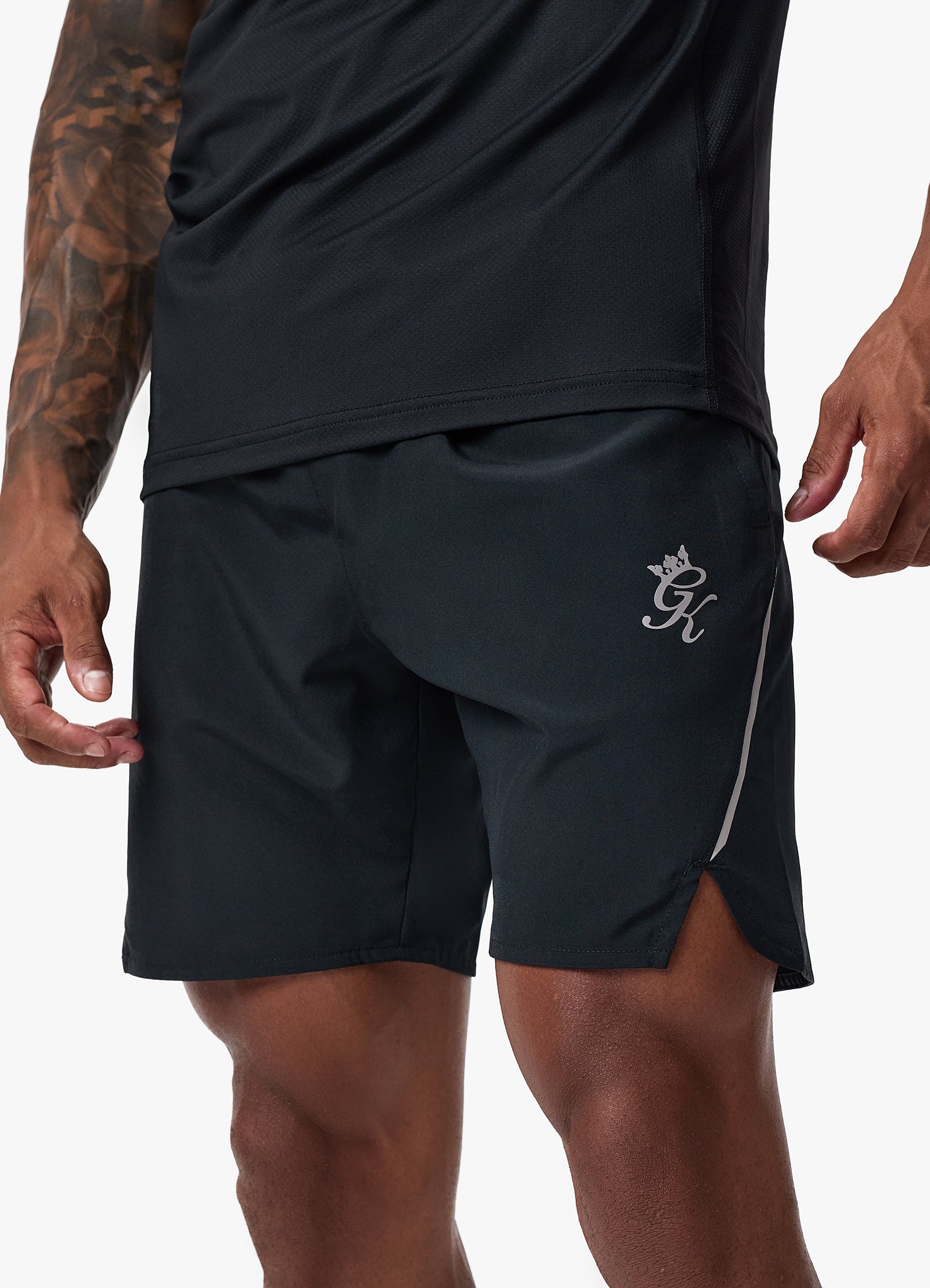 Gym King Flex 6" Short - Black/Silver Xs