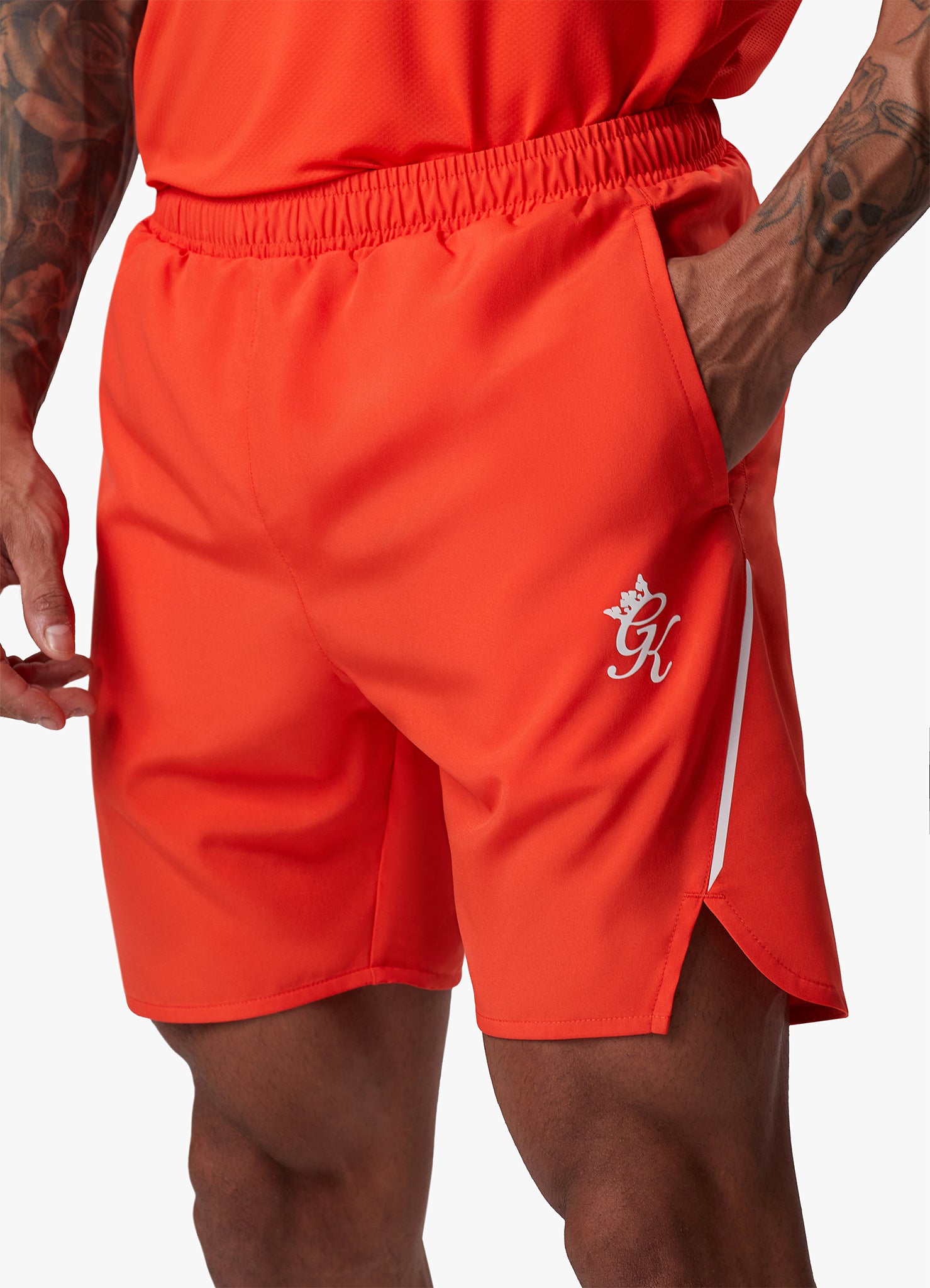 Gym King Flex 6" Short - Chilli Red/White Xs