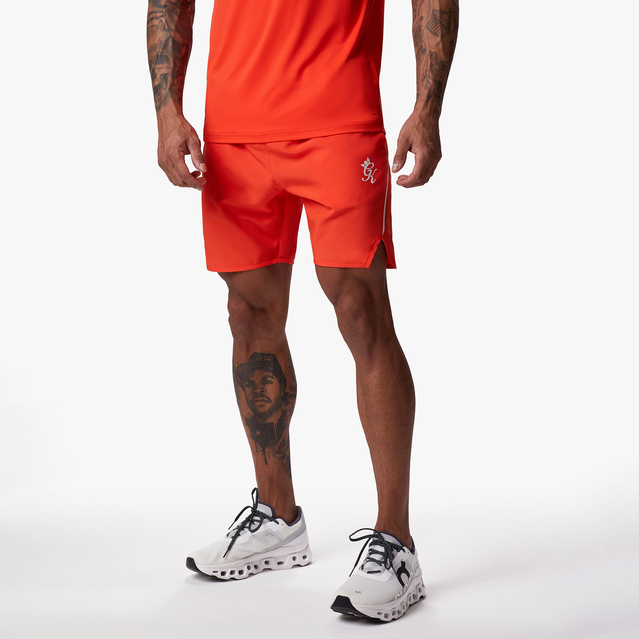 Gym King Flex 6" Short - Chilli Red/White Xs