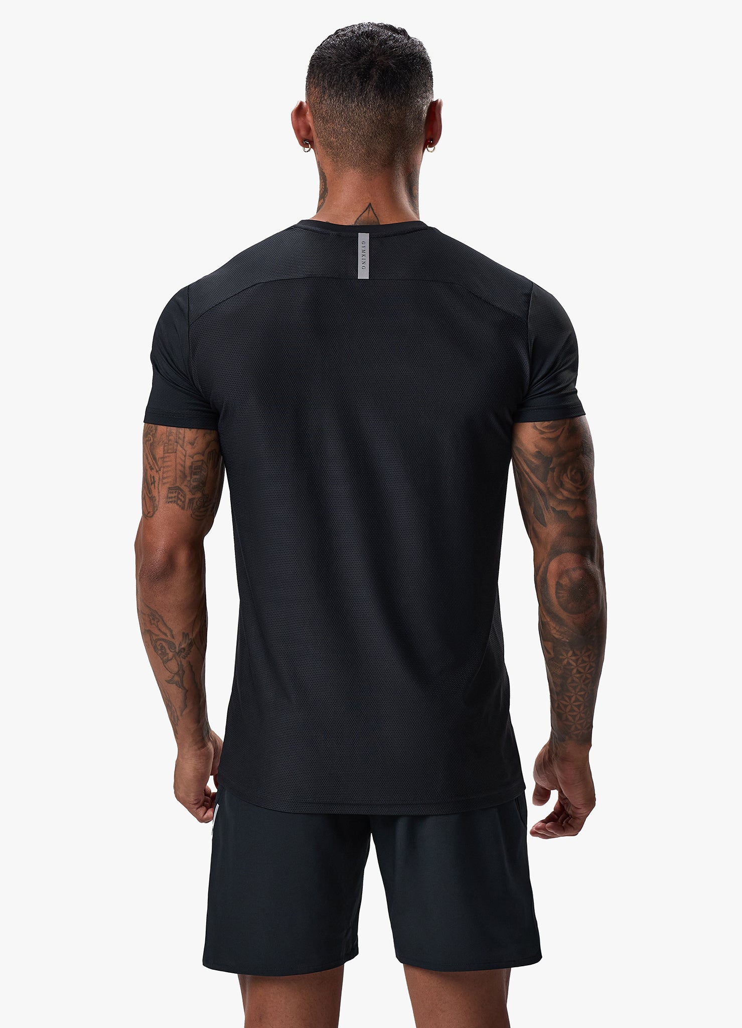 Gym King Flex Tee - Black/Silver Xs