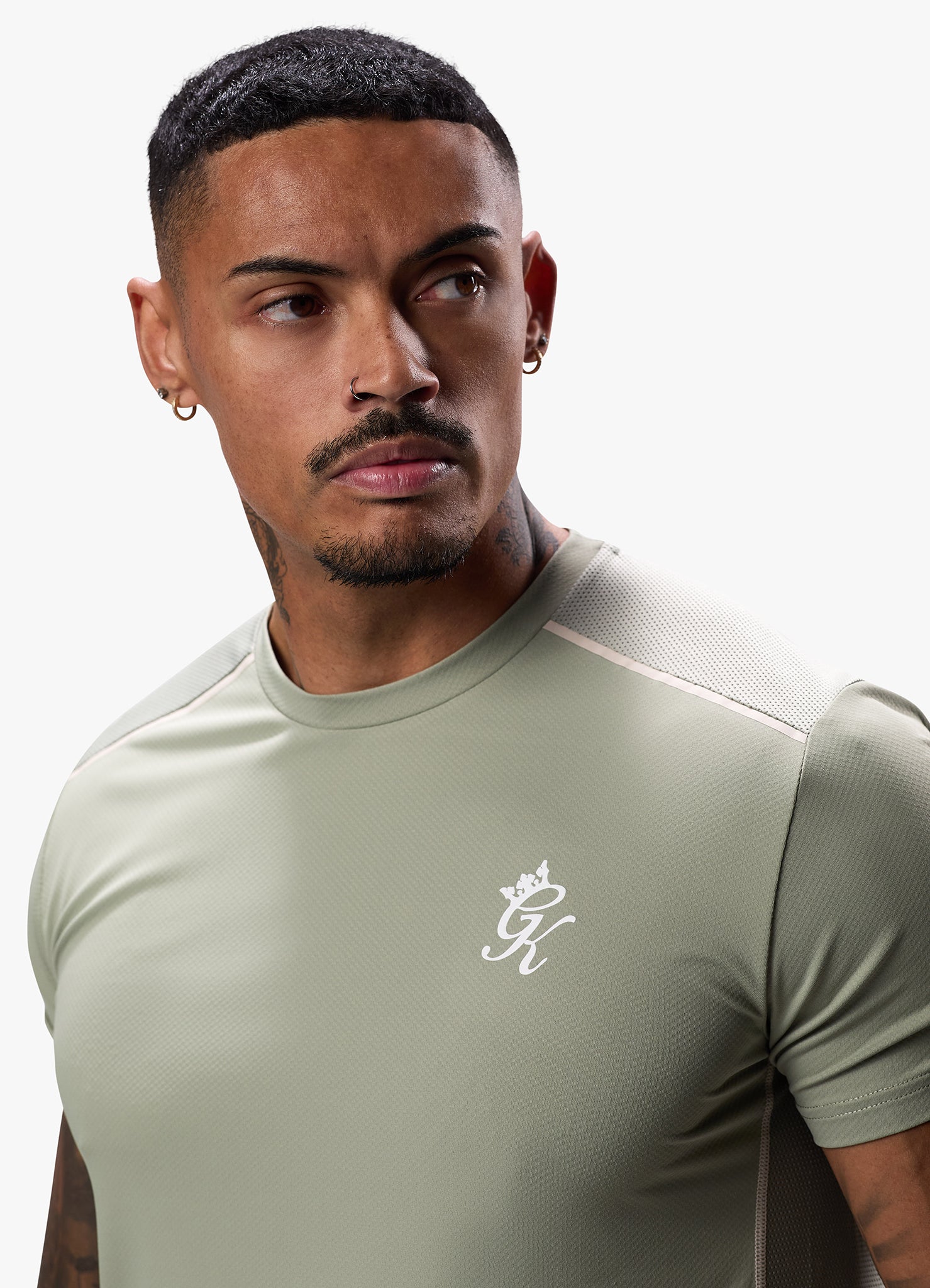 Gym King Flex Tee - Soft Khaki Xs