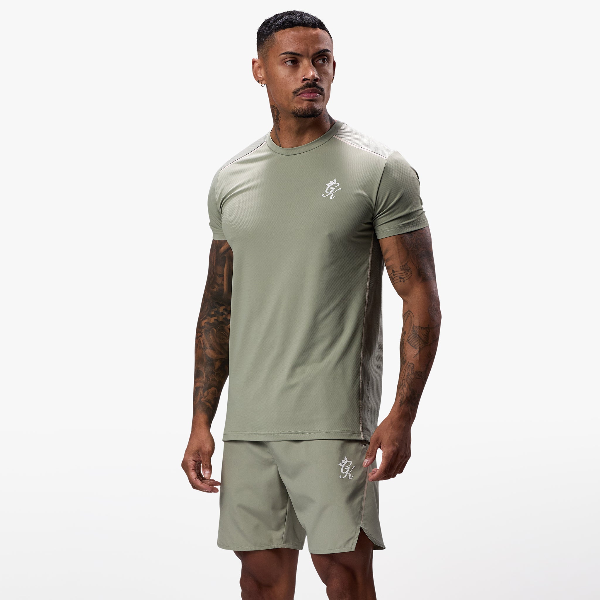 Gym King Flex Tee - Soft Khaki Xs