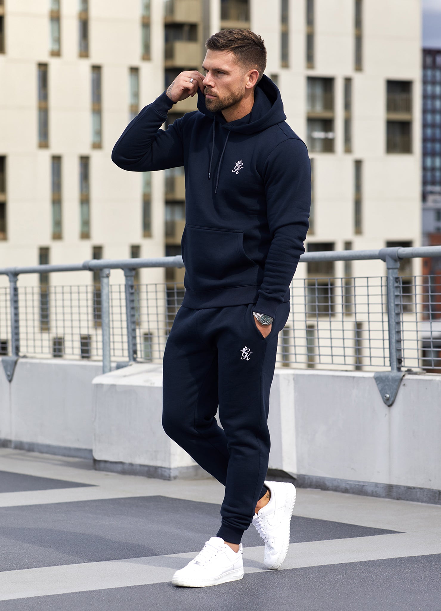 Gym King Fundamental Fleece Hood - Navy Xs