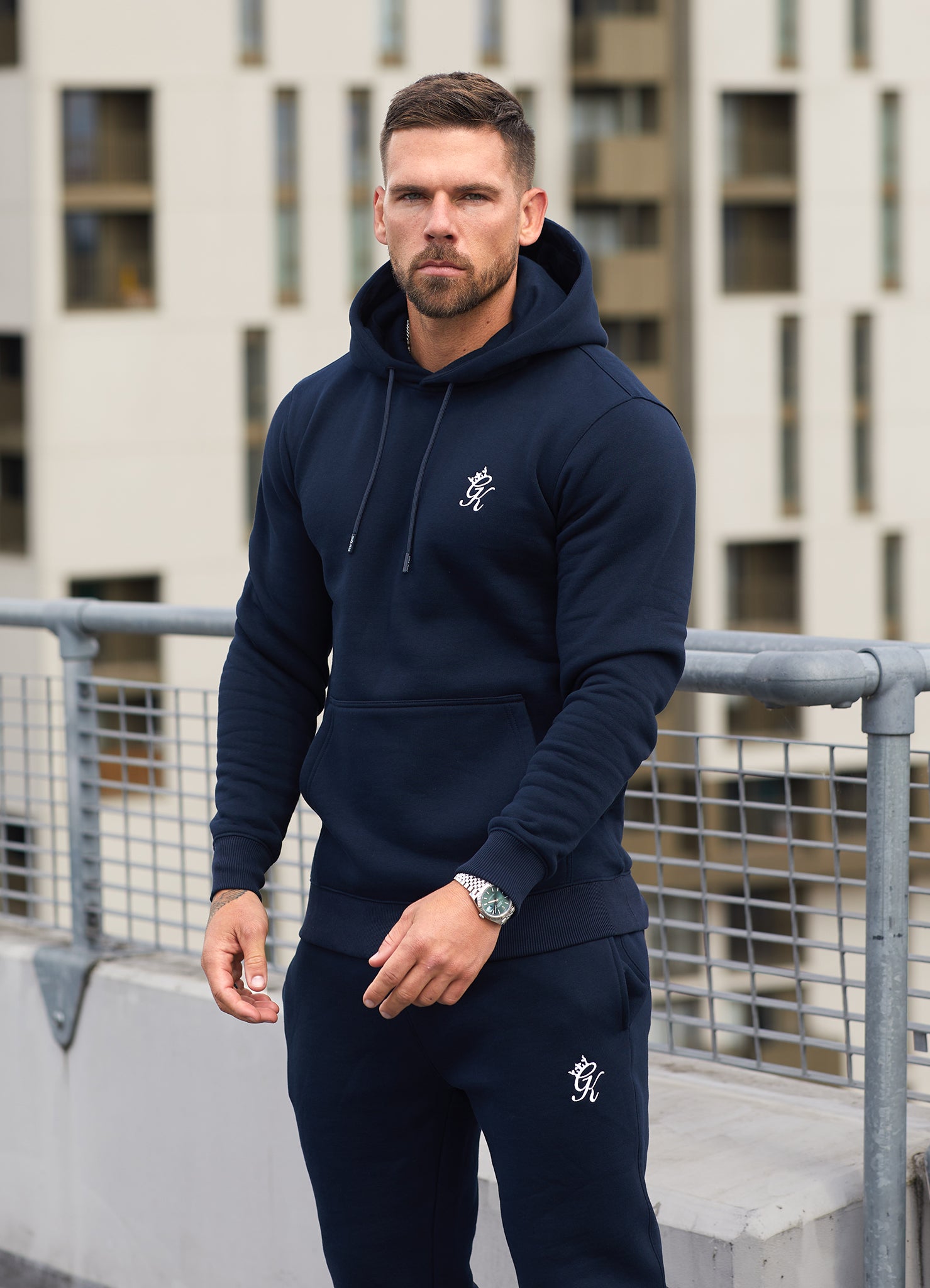 Gym King Fundamental Fleece Hood - Navy Xs