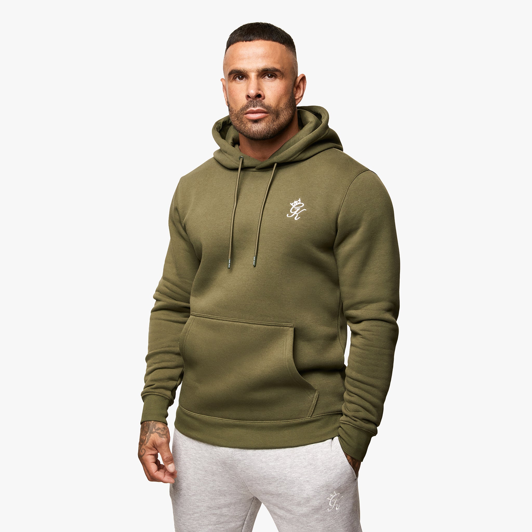 Gym King Fundamental Fleece Hood - Olive Xs