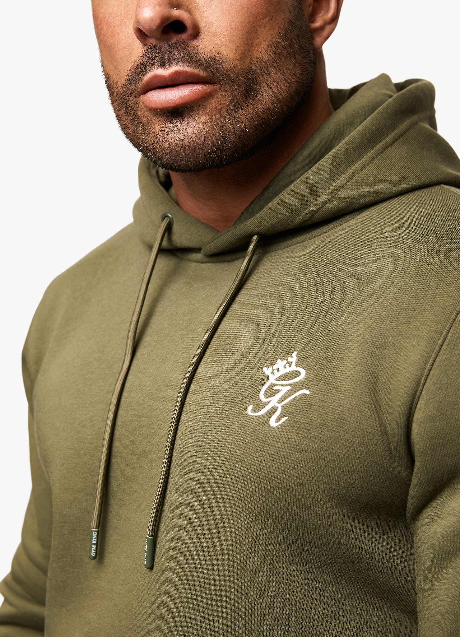 Gym King Fundamental Fleece Hood - Olive Xs