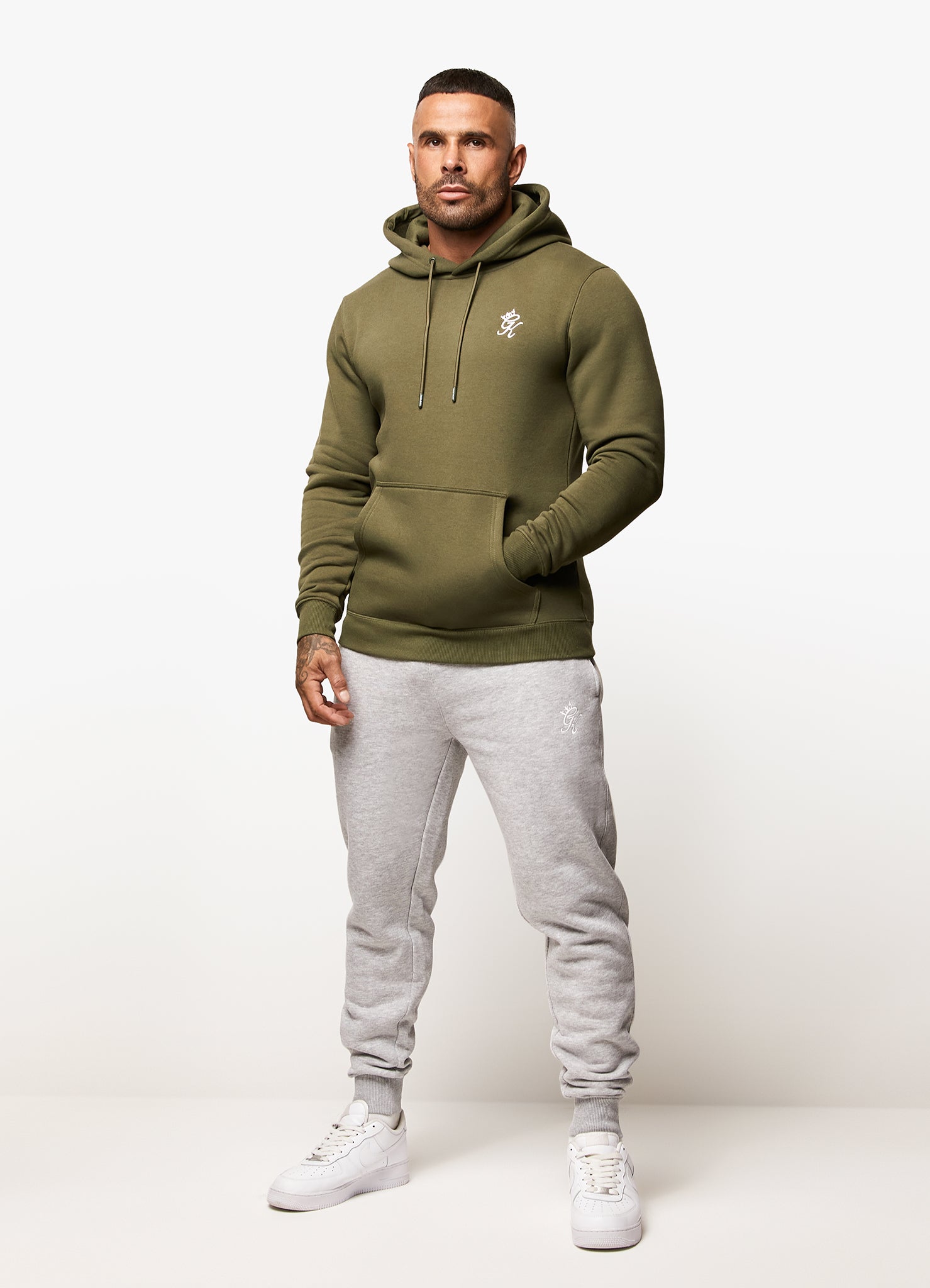 Gym King Fundamental Fleece Hood - Olive Xs