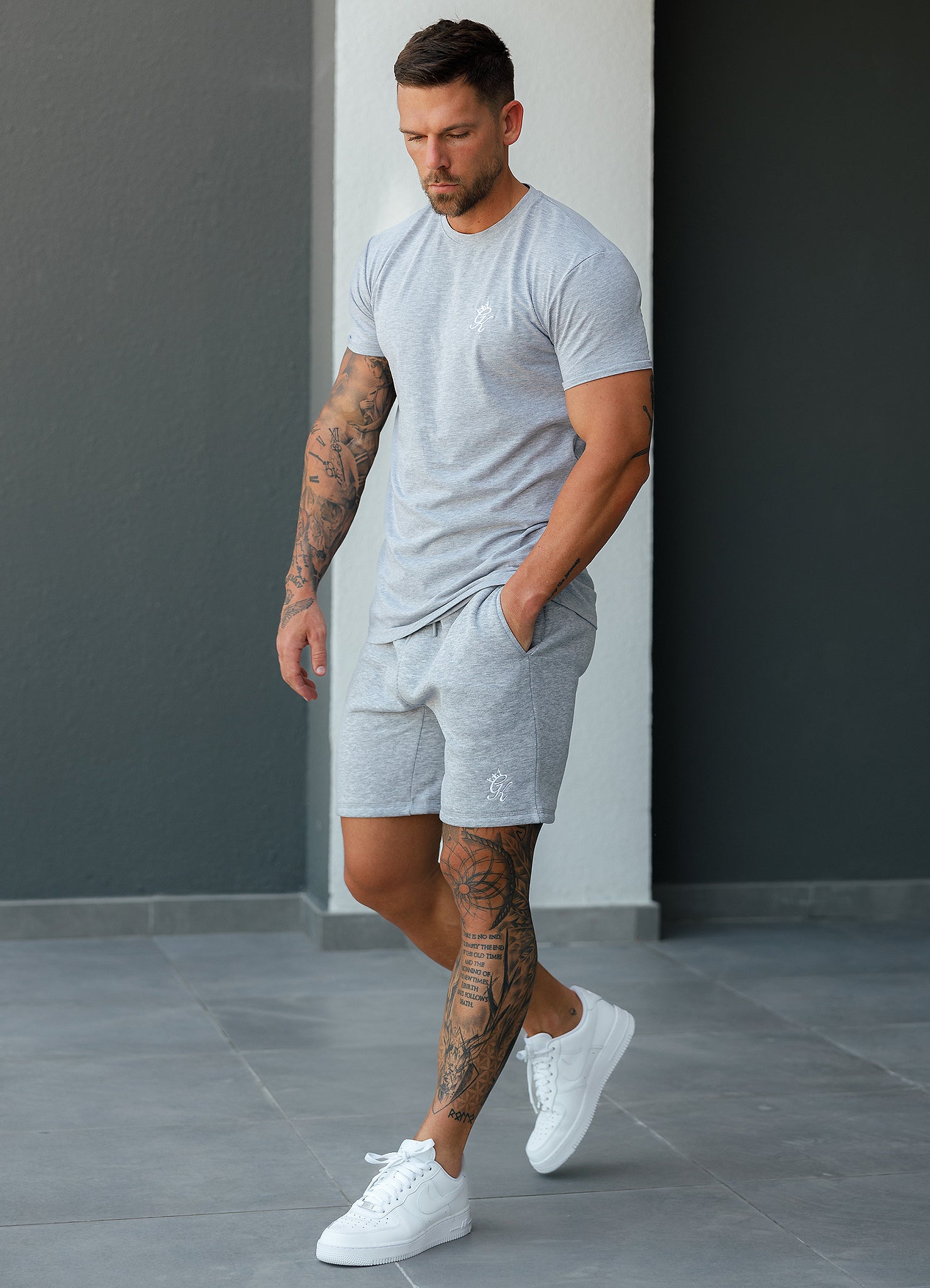 Gym King Fundamental Jersey Tee - Grey Marl M