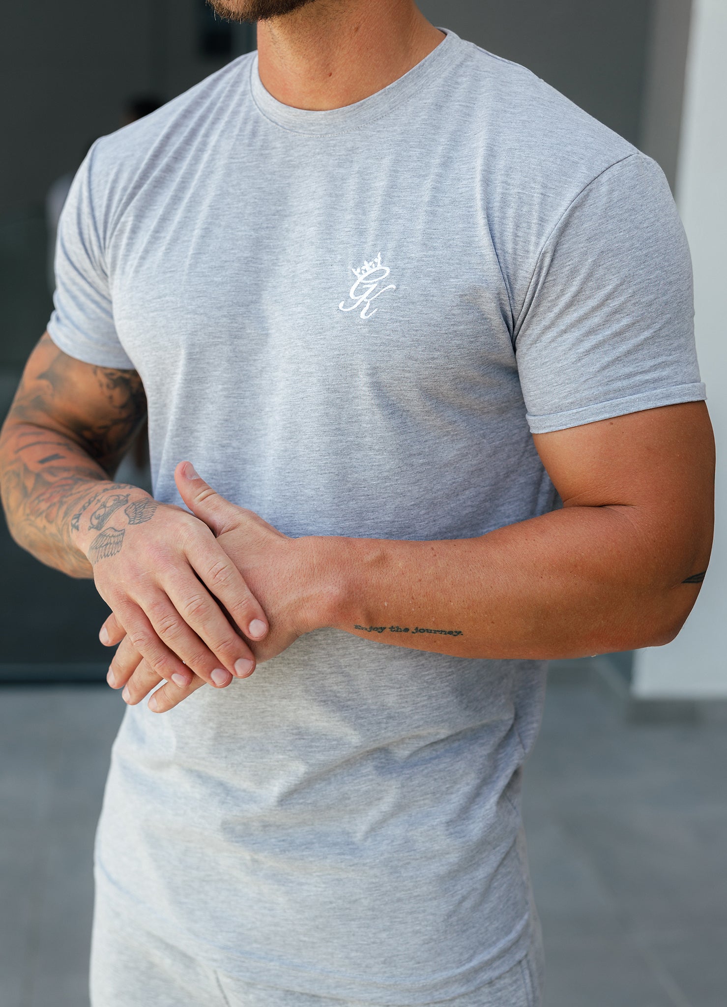 Gym King Fundamental Jersey Tee - Grey Marl M