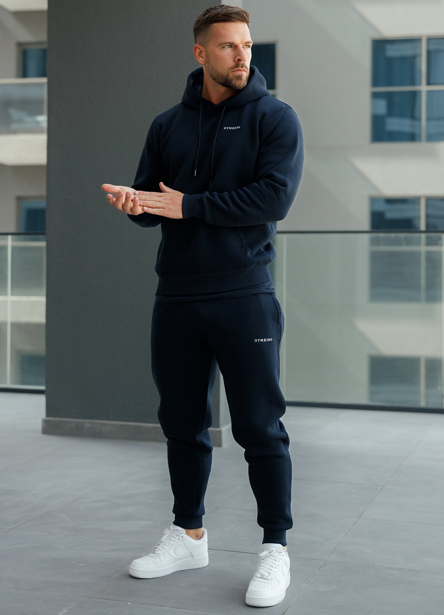 Gym King Linear Fundamental Hood - Navy Xs