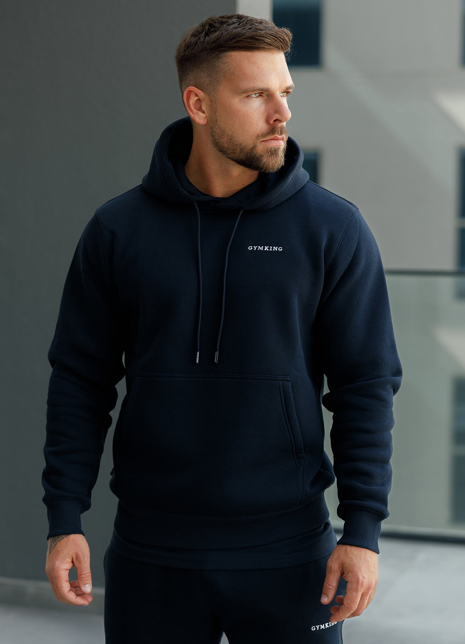 Gym King Linear Fundamental Hood - Navy Xs