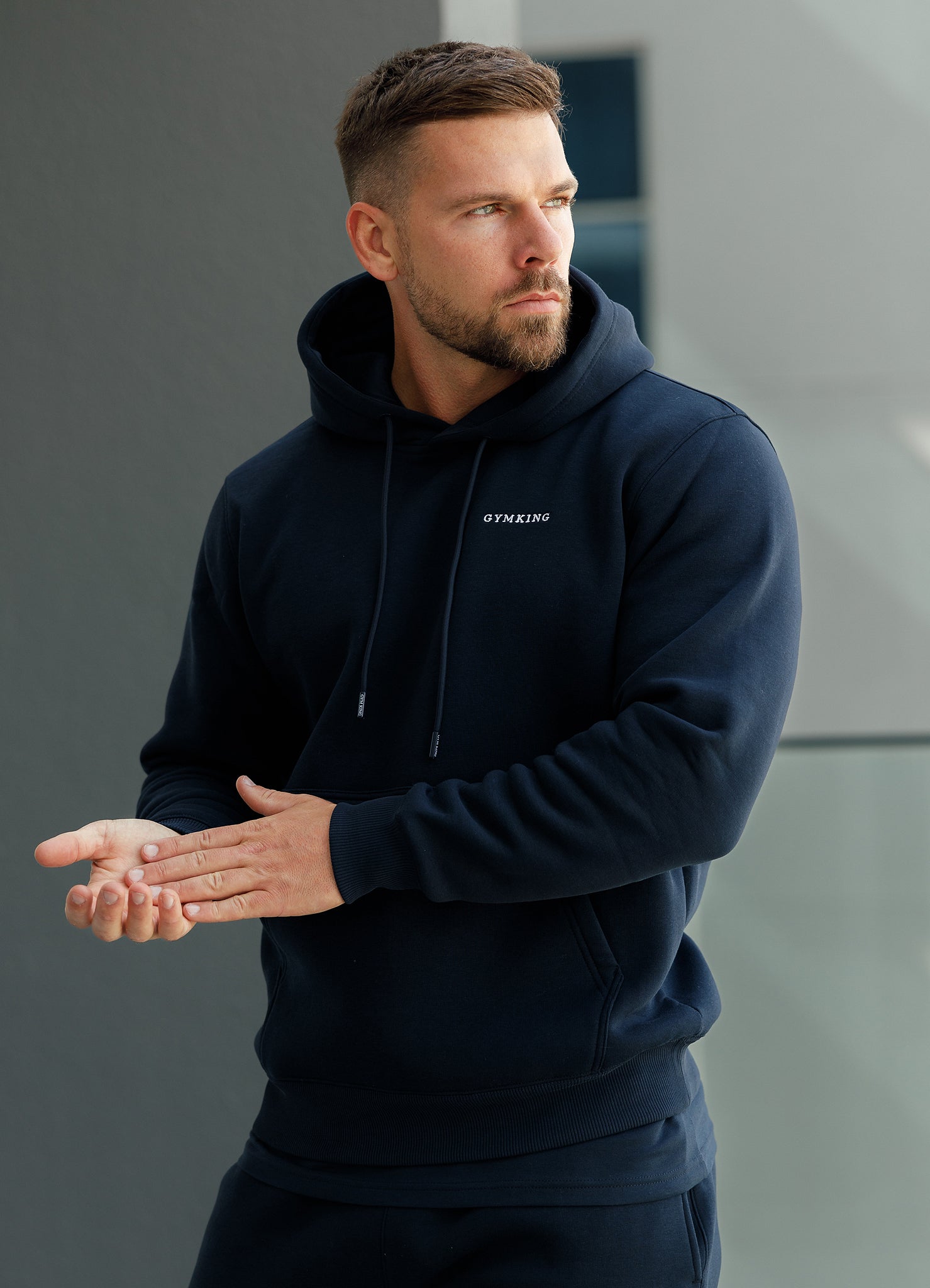 Gym King Linear Fundamental Hood - Navy Xs