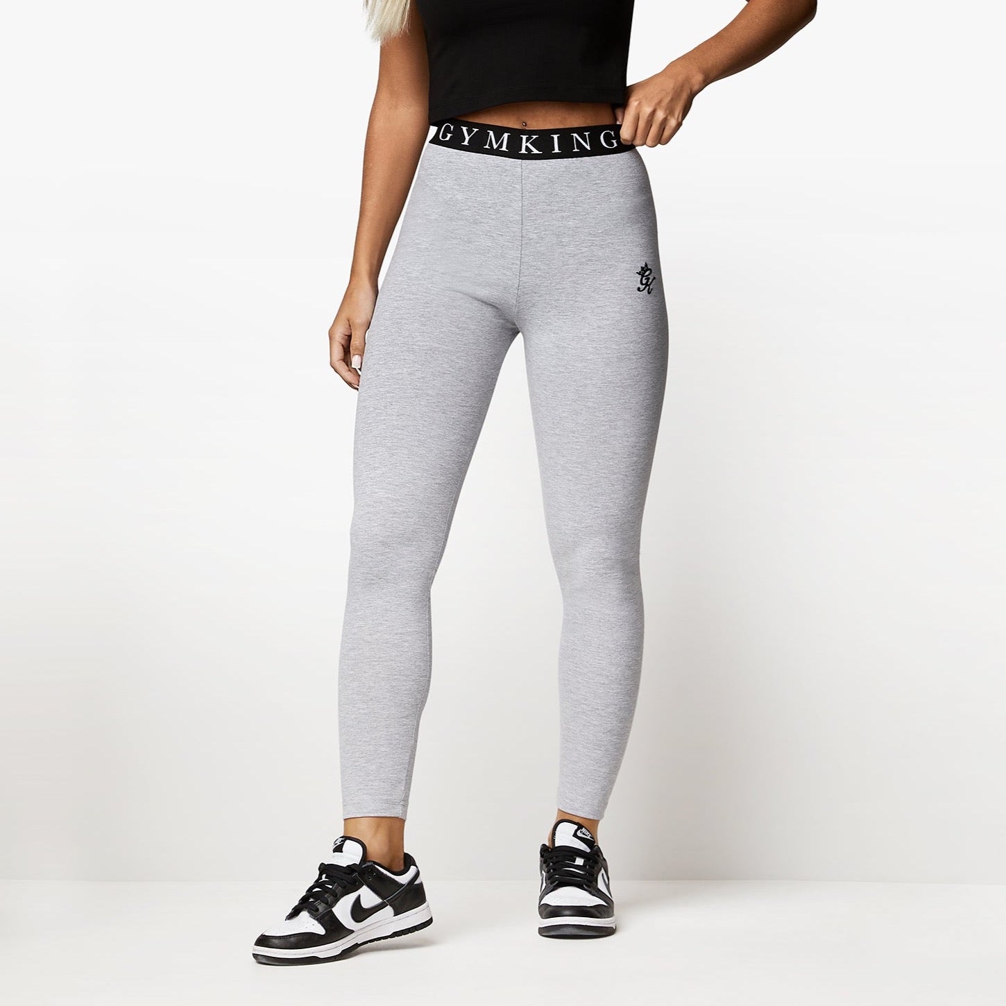 Gym King Linear Tape Legging - Grey Marl 6