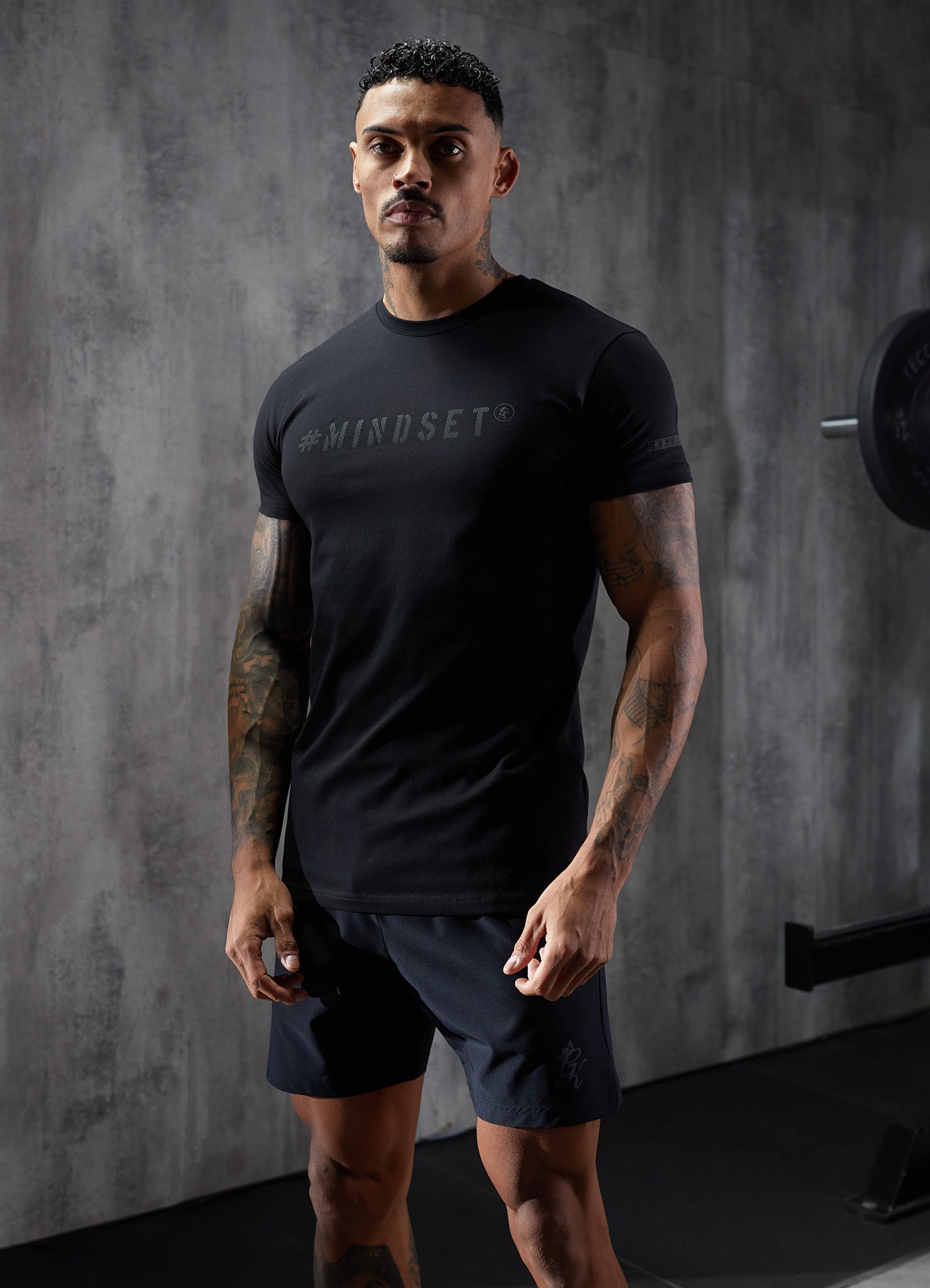 Gym King Mindset Jersey Tee - Black Xs