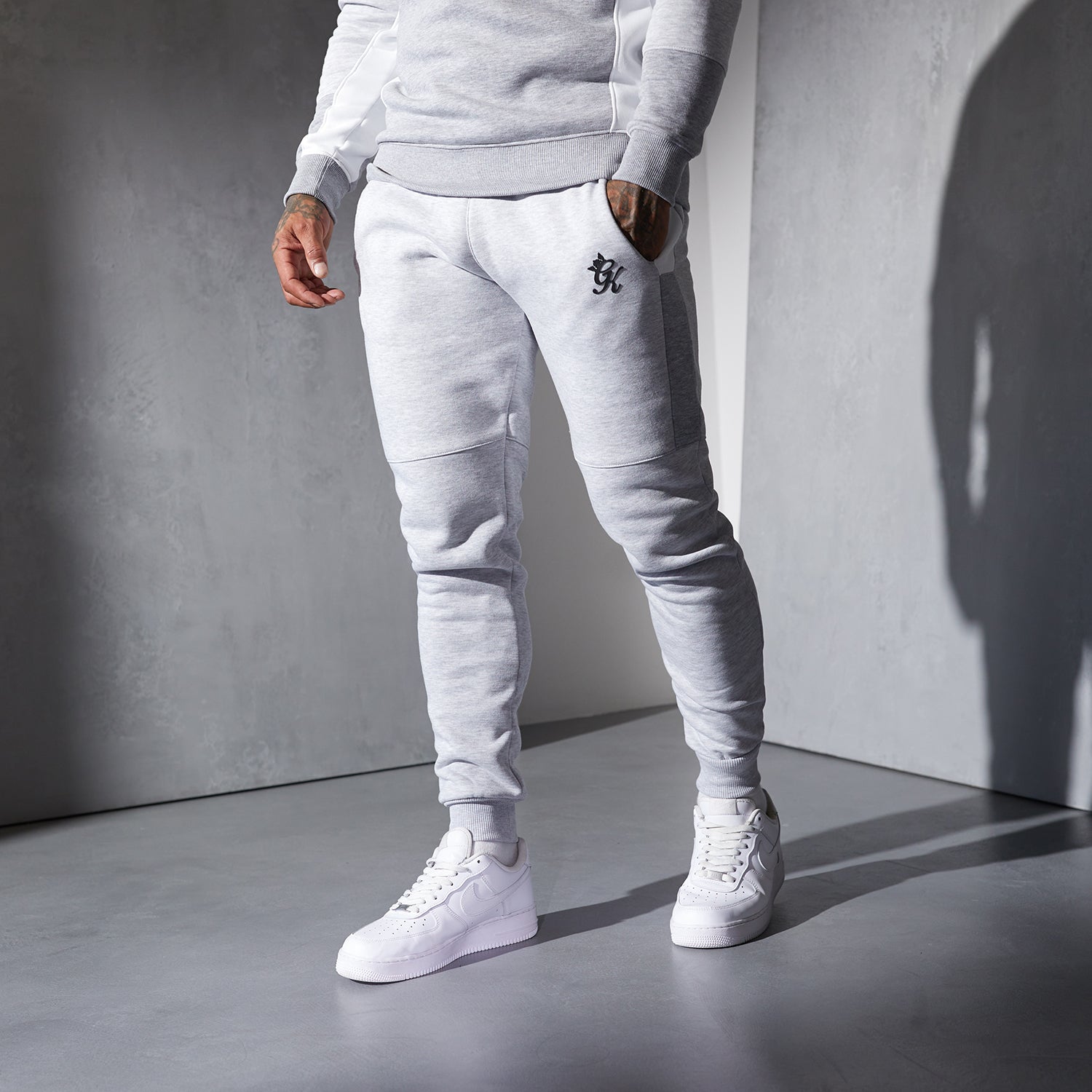 Gym King Minefield Jogger - Snow Marl/White/Light Grey Marl Xxl