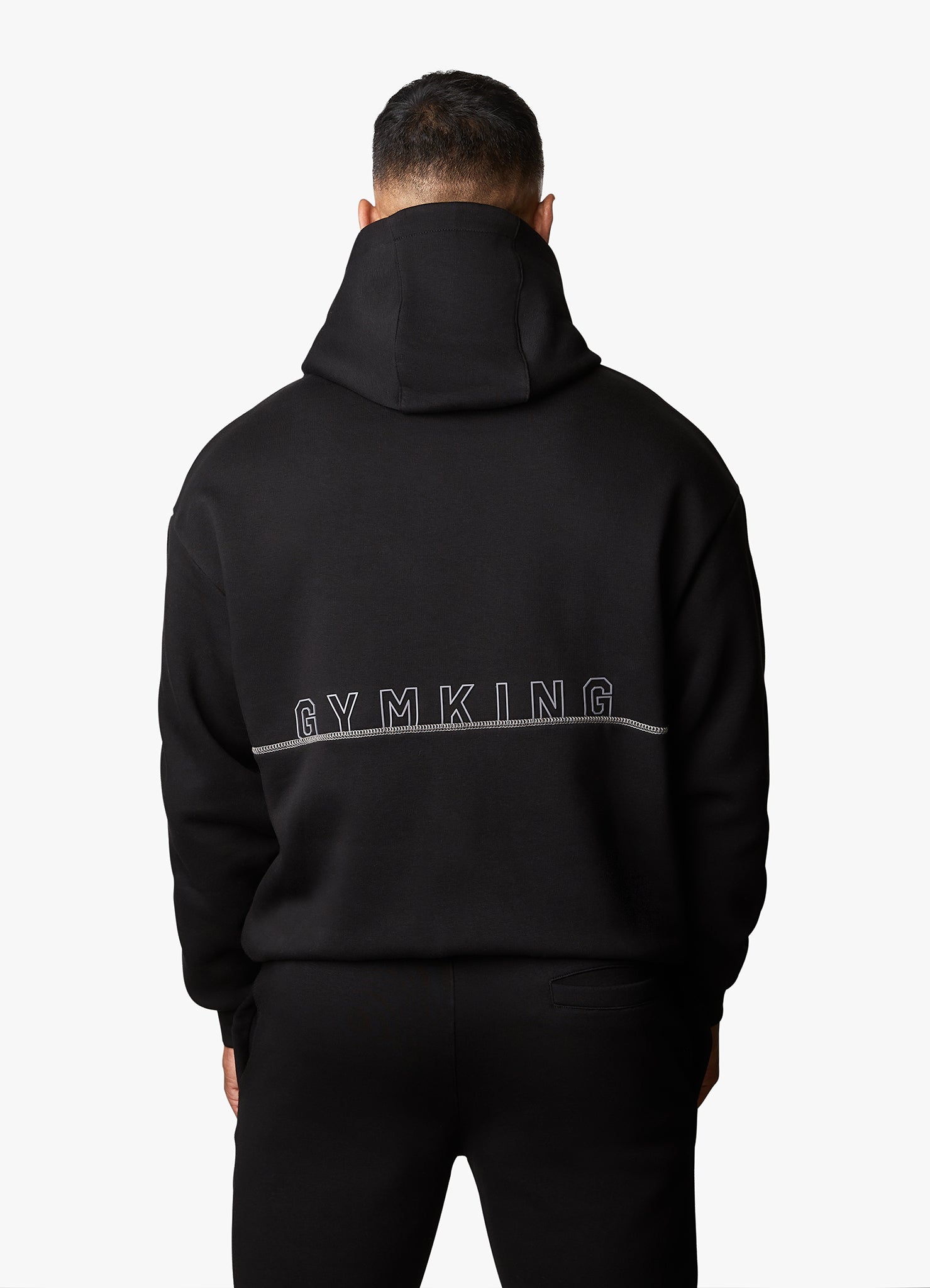 Gym King Outline Print Hood - Black Xs