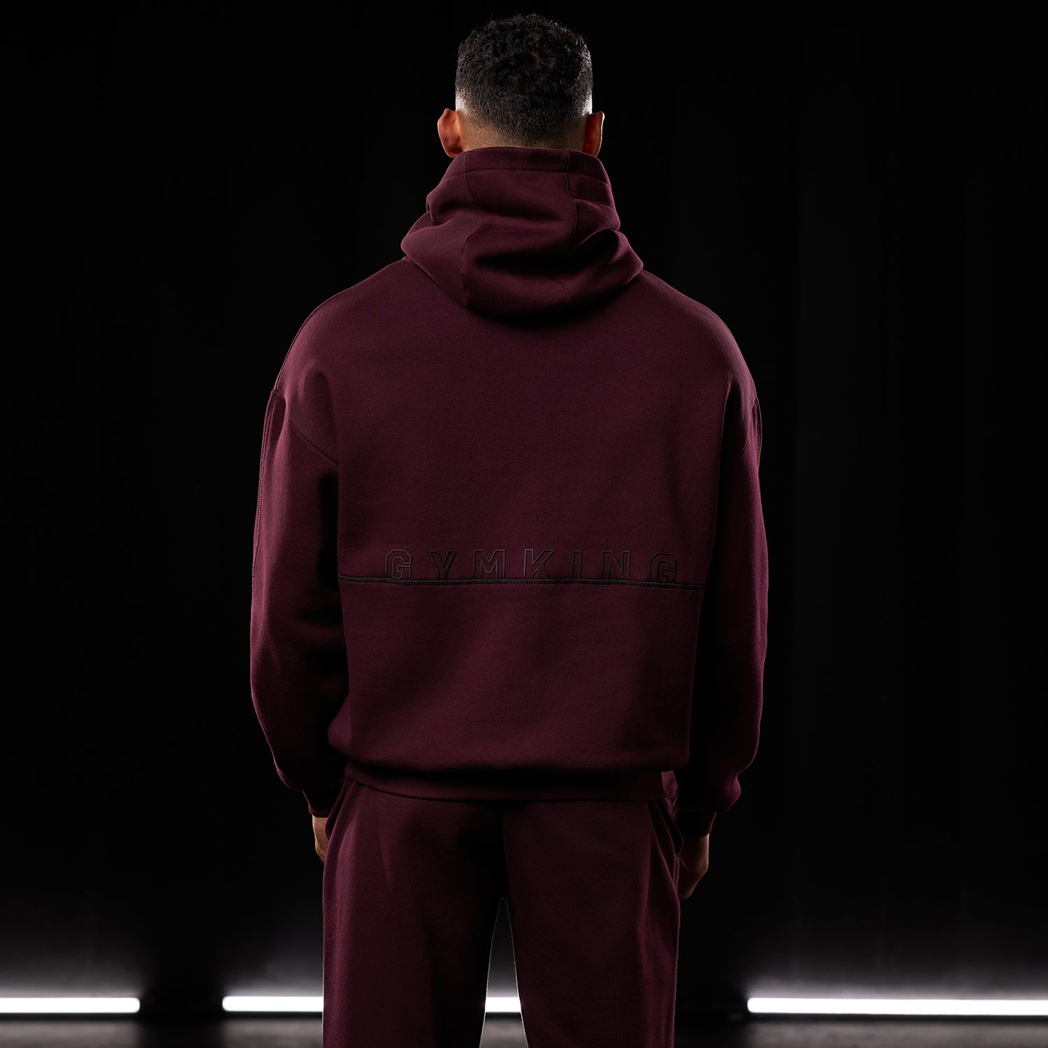 Gym King Outline Print Hood - Burgundy Xs