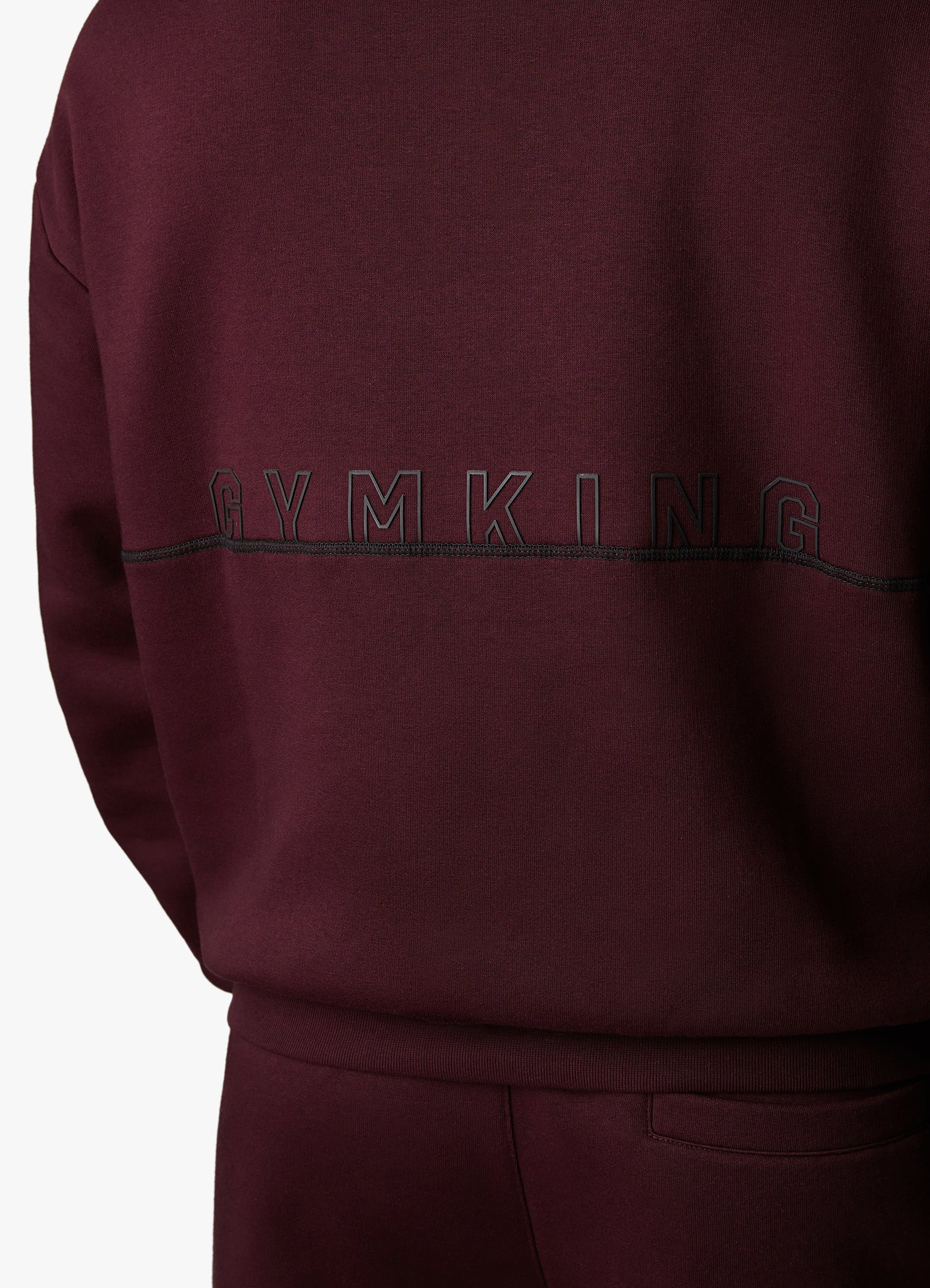 Gym King Outline Print Hood - Burgundy Xs