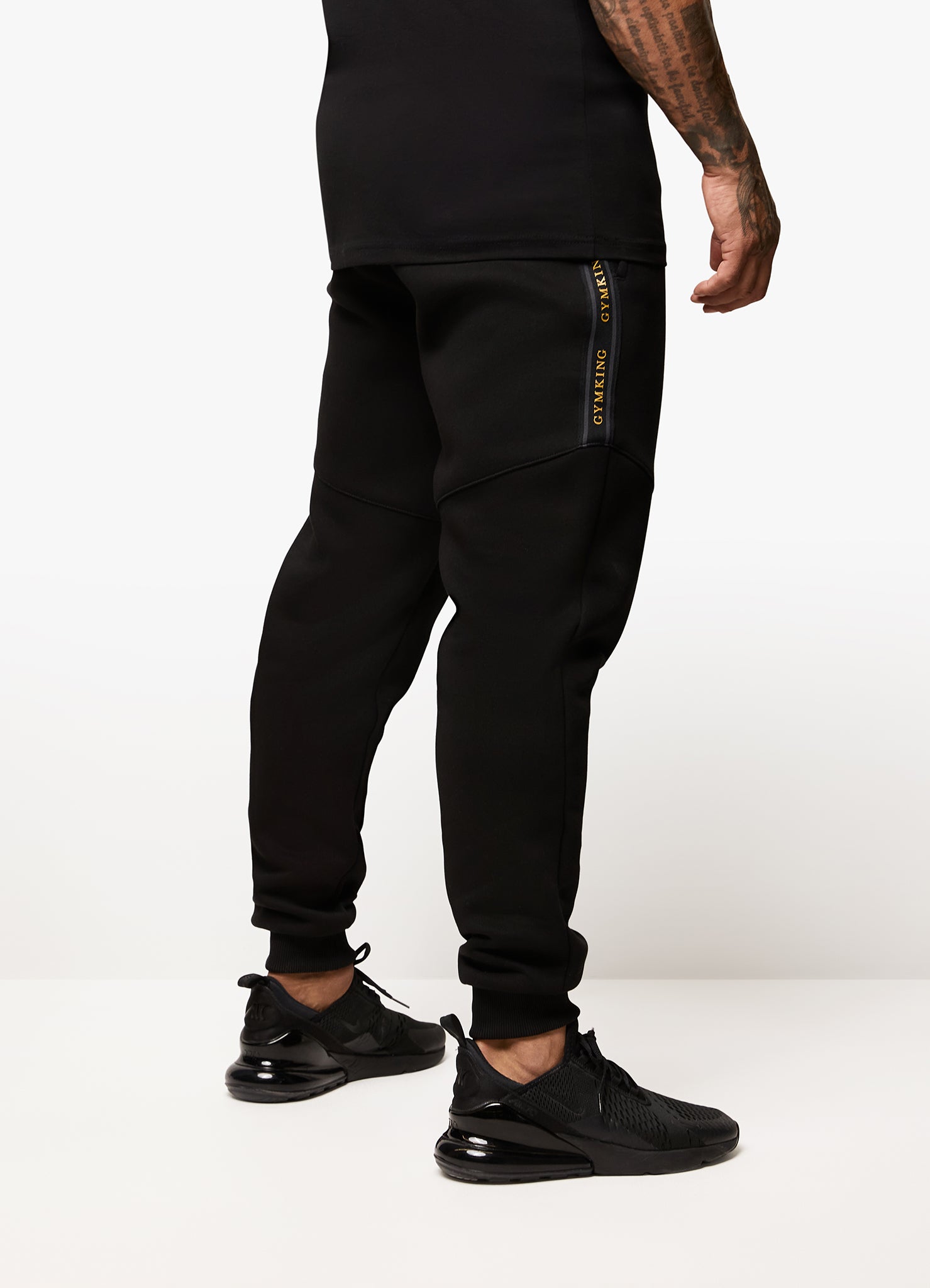 Gym King Premium Taped Jogger - Black/Gold Xs