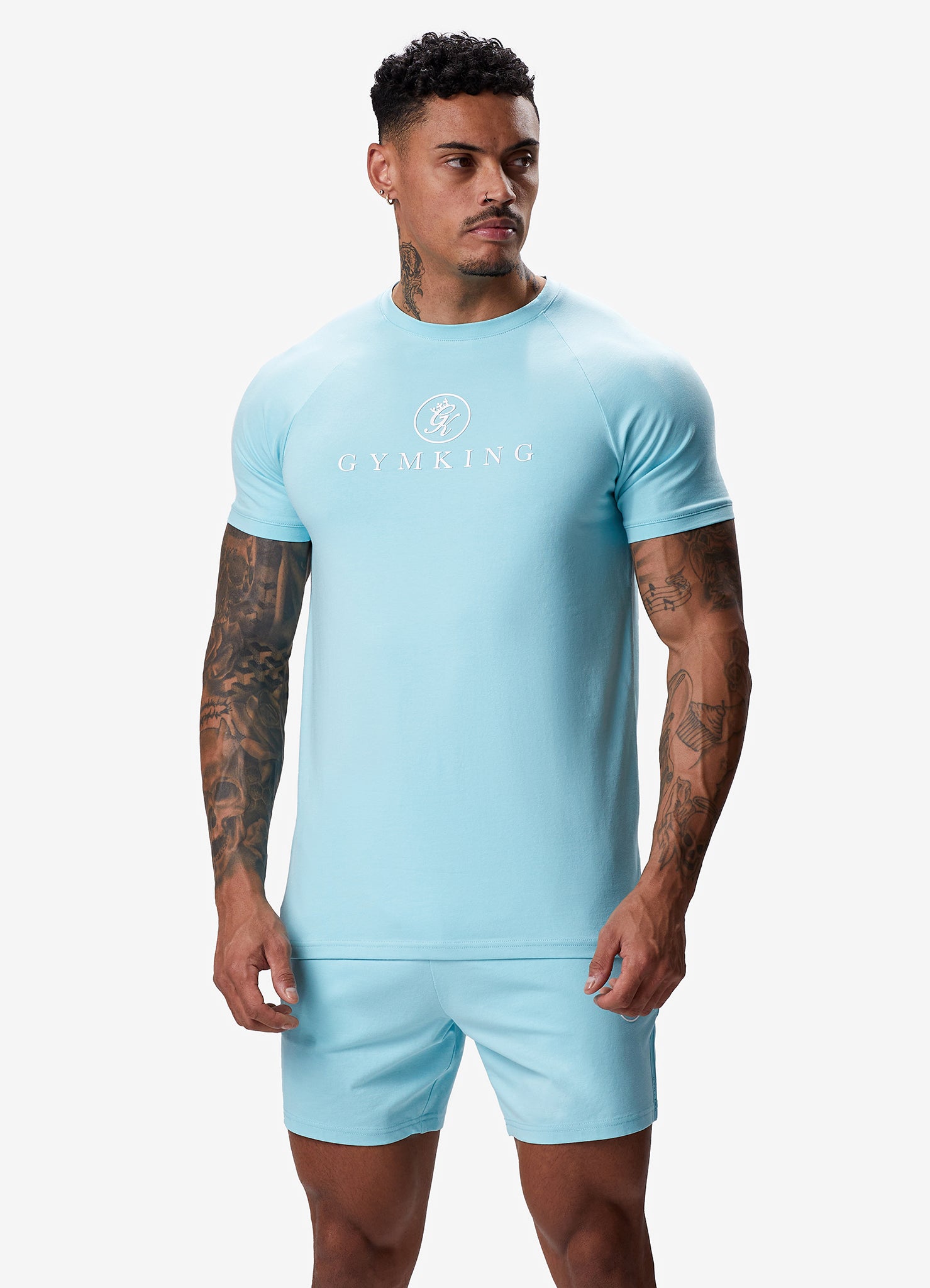 Gym King Pro Jersey Tee - Aqua Blue M