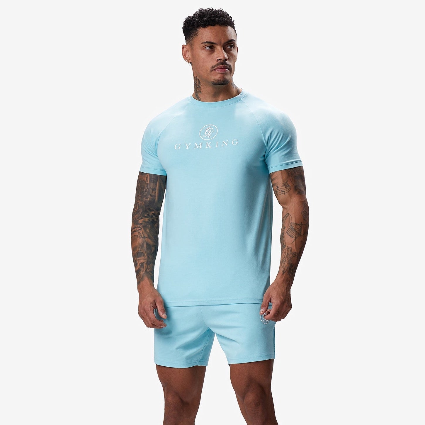 Gym King Pro Jersey Tee - Aqua Blue M