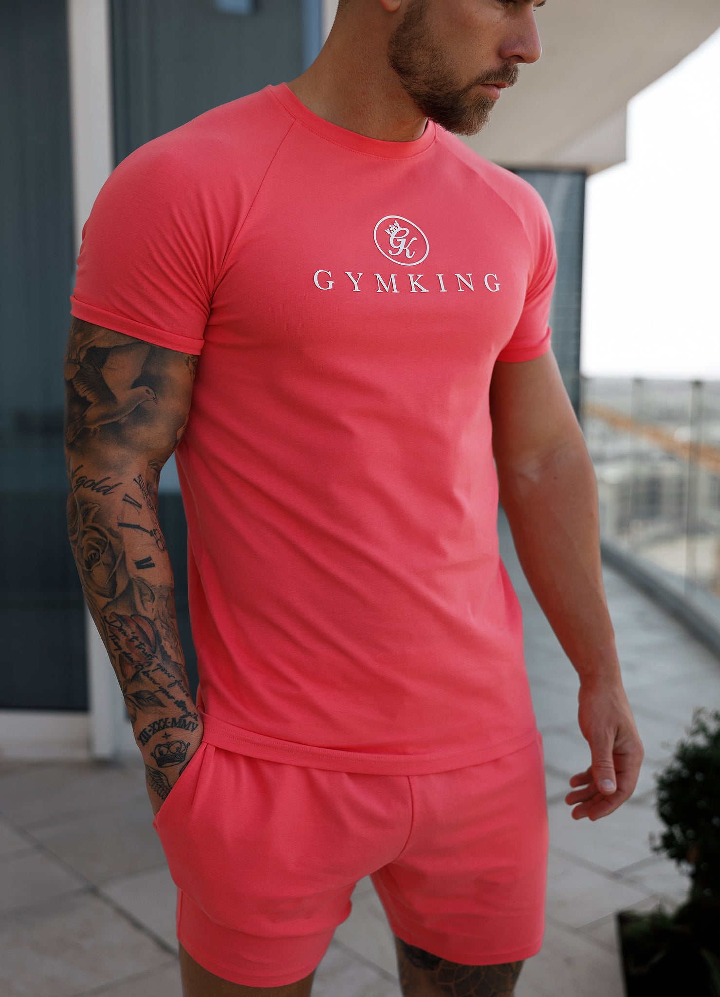 Gym King Pro Jersey Tee - Coral S