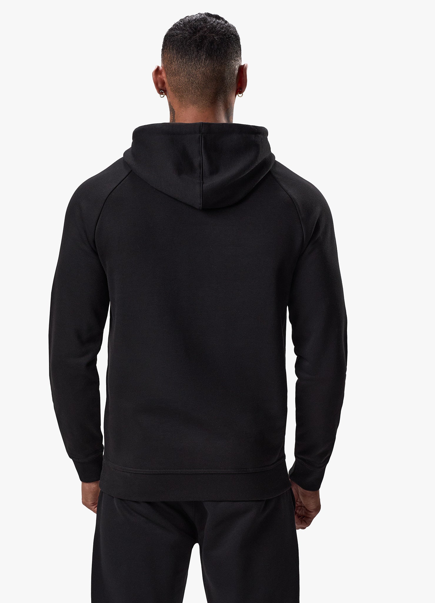 Gym King Pro Logo Fleece Hood - Black/Black Xs