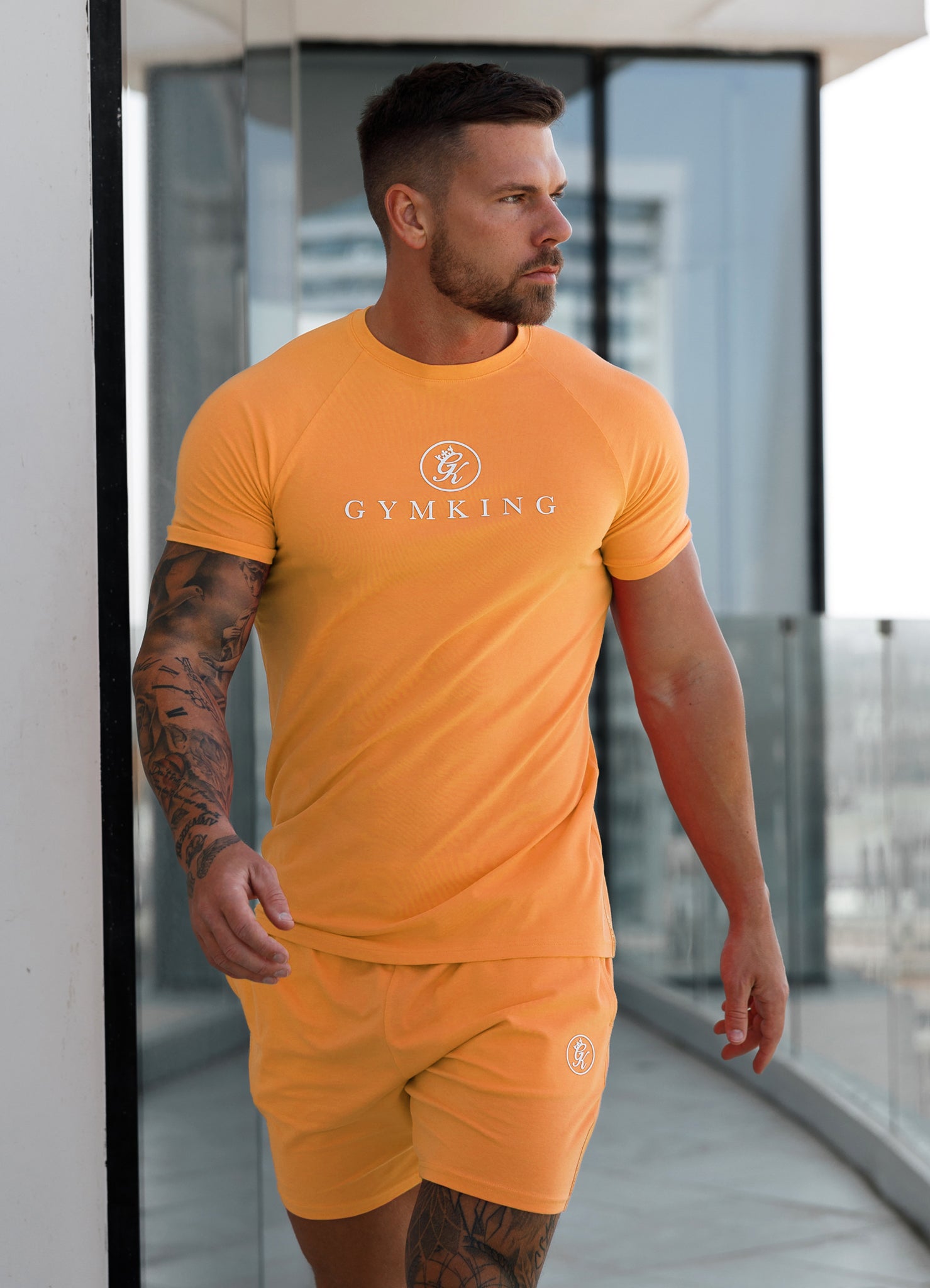 Gym King Pro Logo Jersey Short - Apricot M