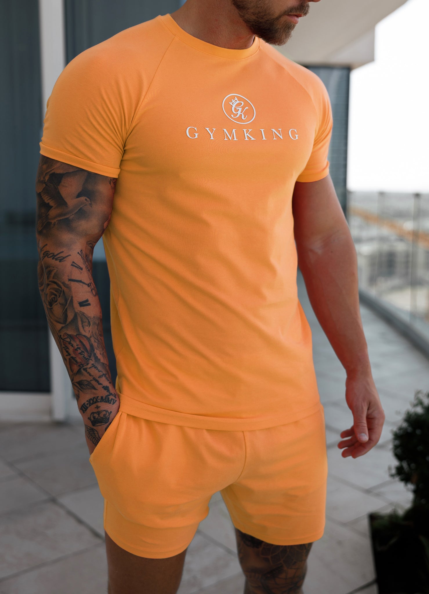 Gym King Pro Logo Jersey Short - Apricot M