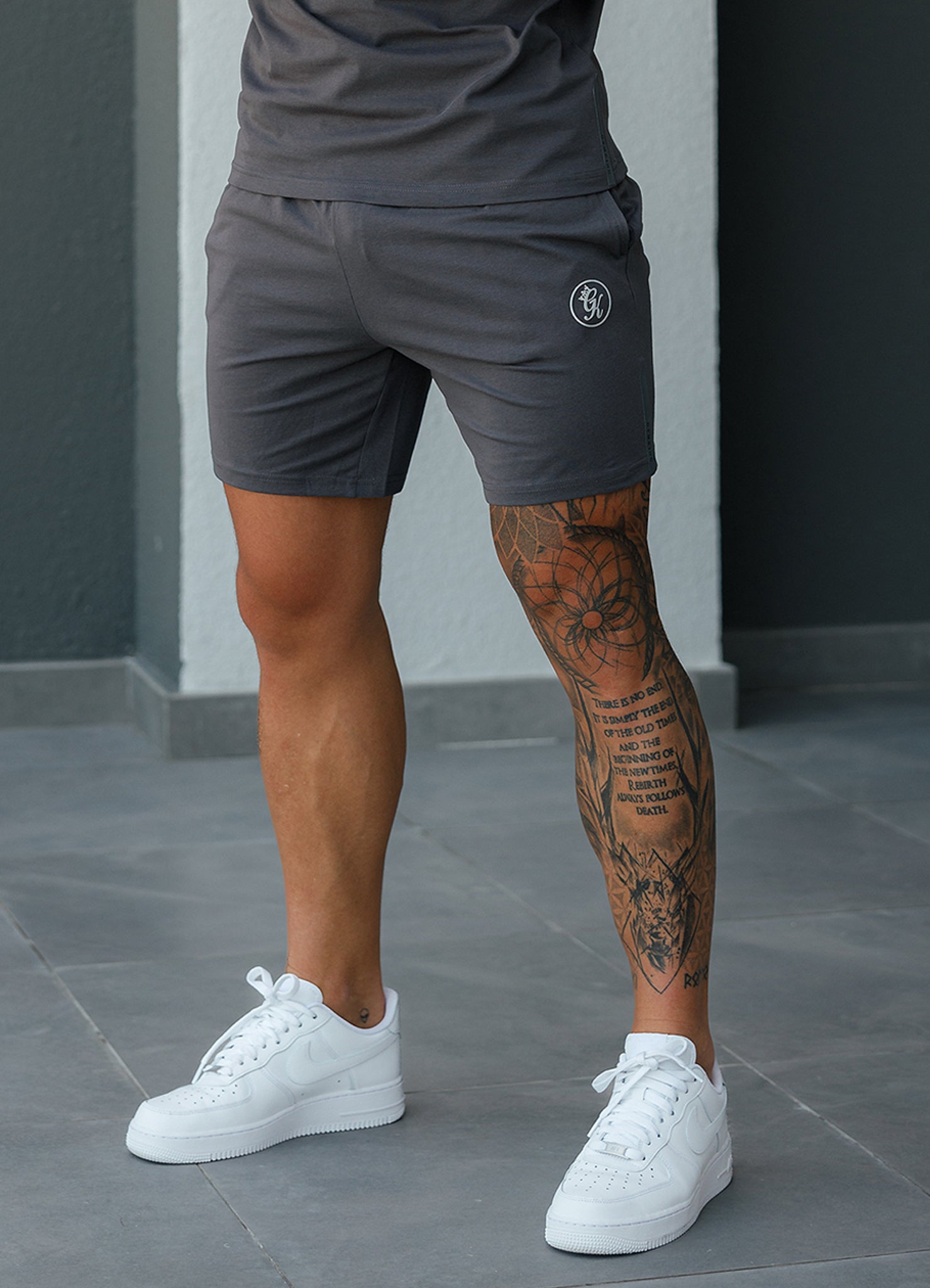 Gym King Pro Logo Jersey Short - Graphite Xs