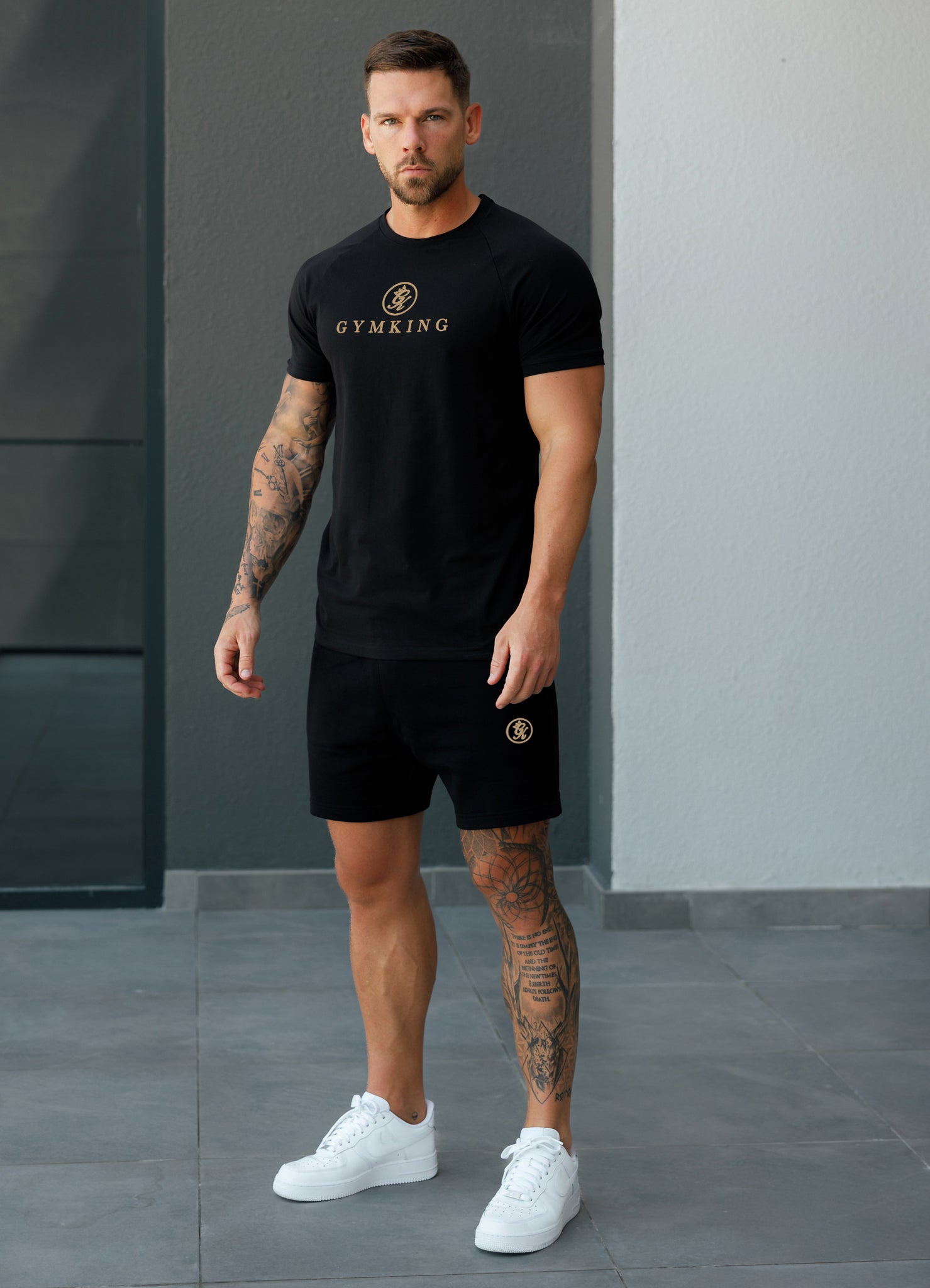 Gym King Pro Logo Jersey Tee - Black/Gold Xs