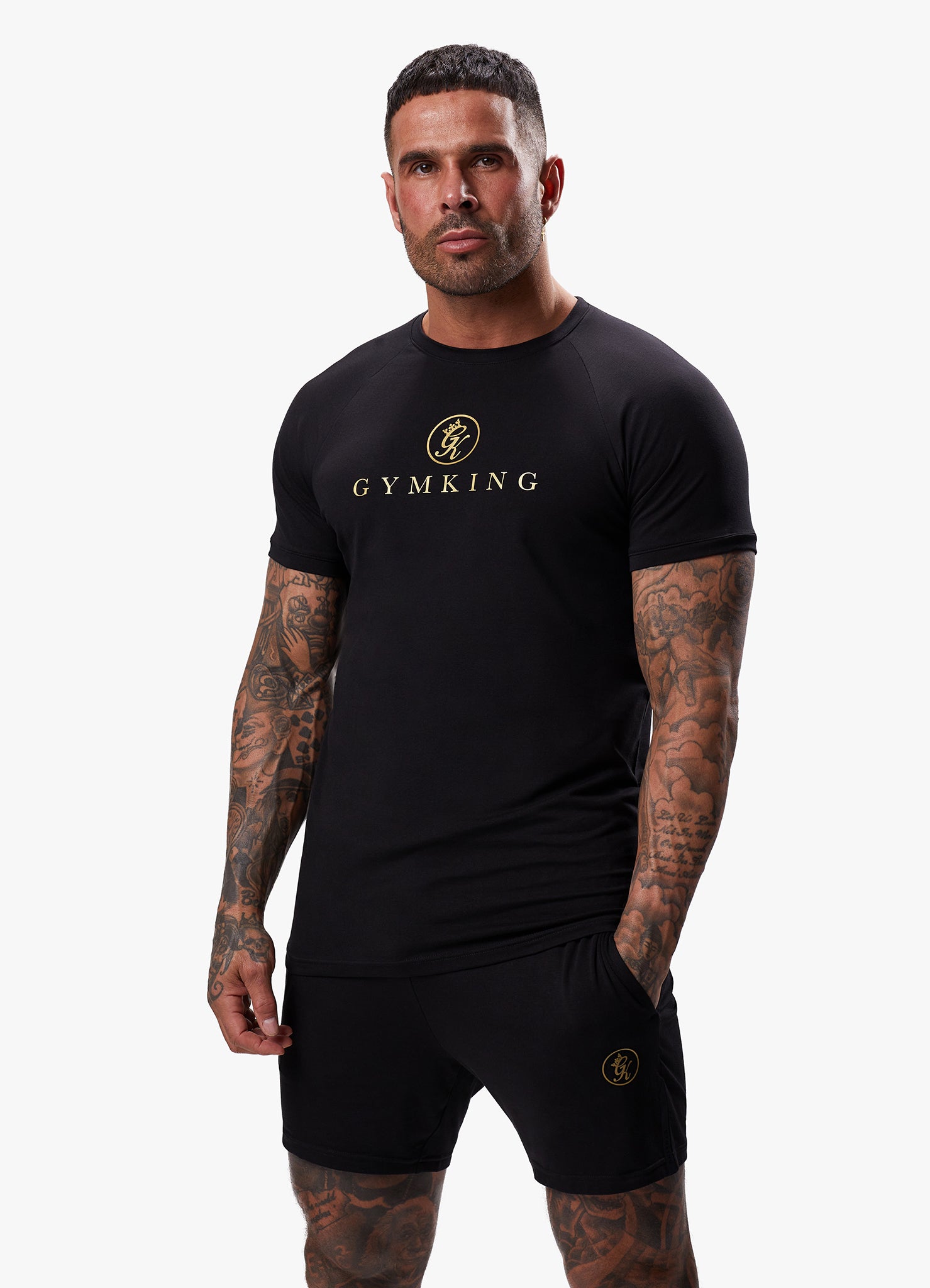 Gym King Pro Logo Jersey Tee - Black/Gold Xs