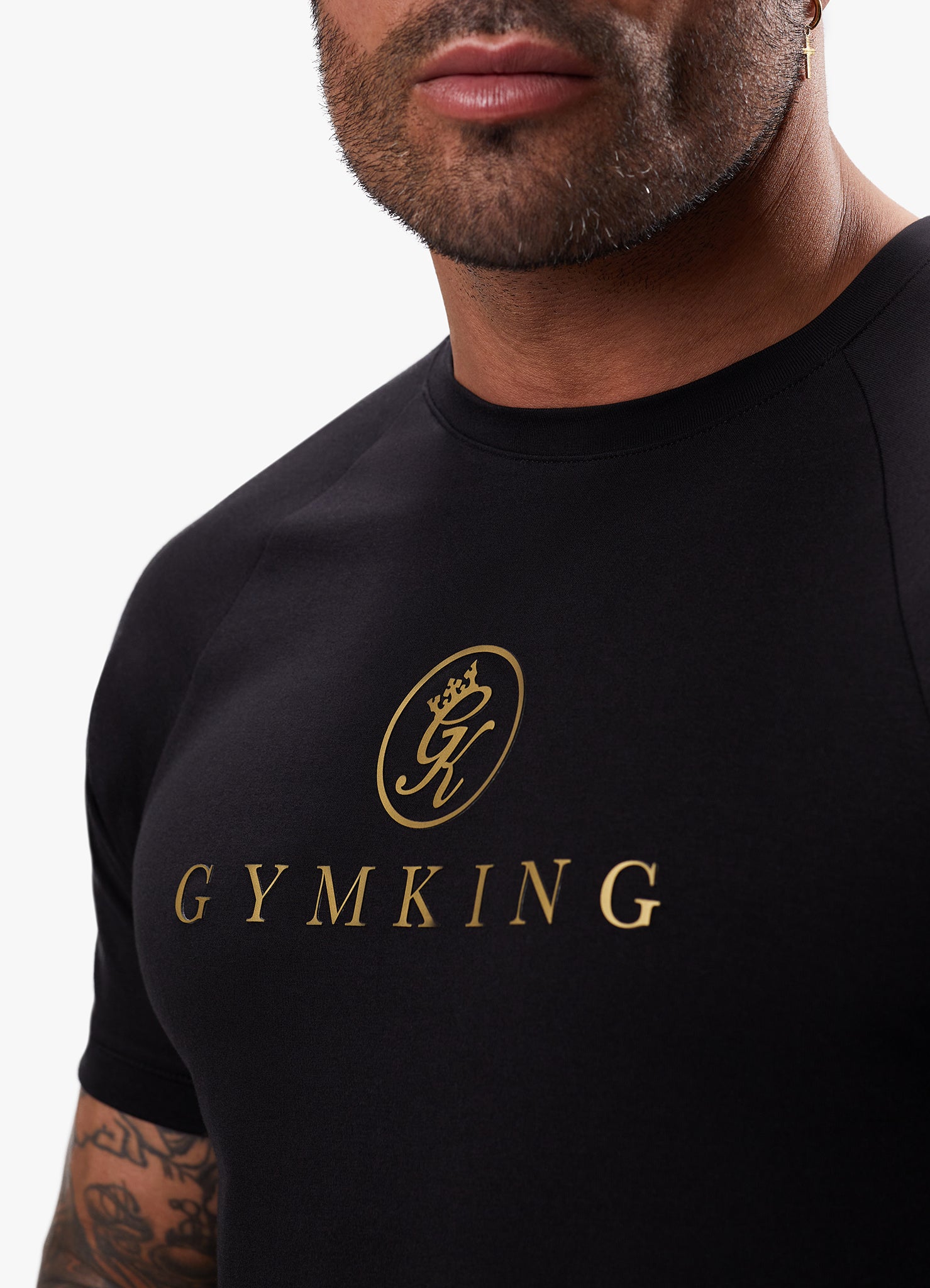 Gym King Pro Logo Jersey Tee - Black/Gold Xs